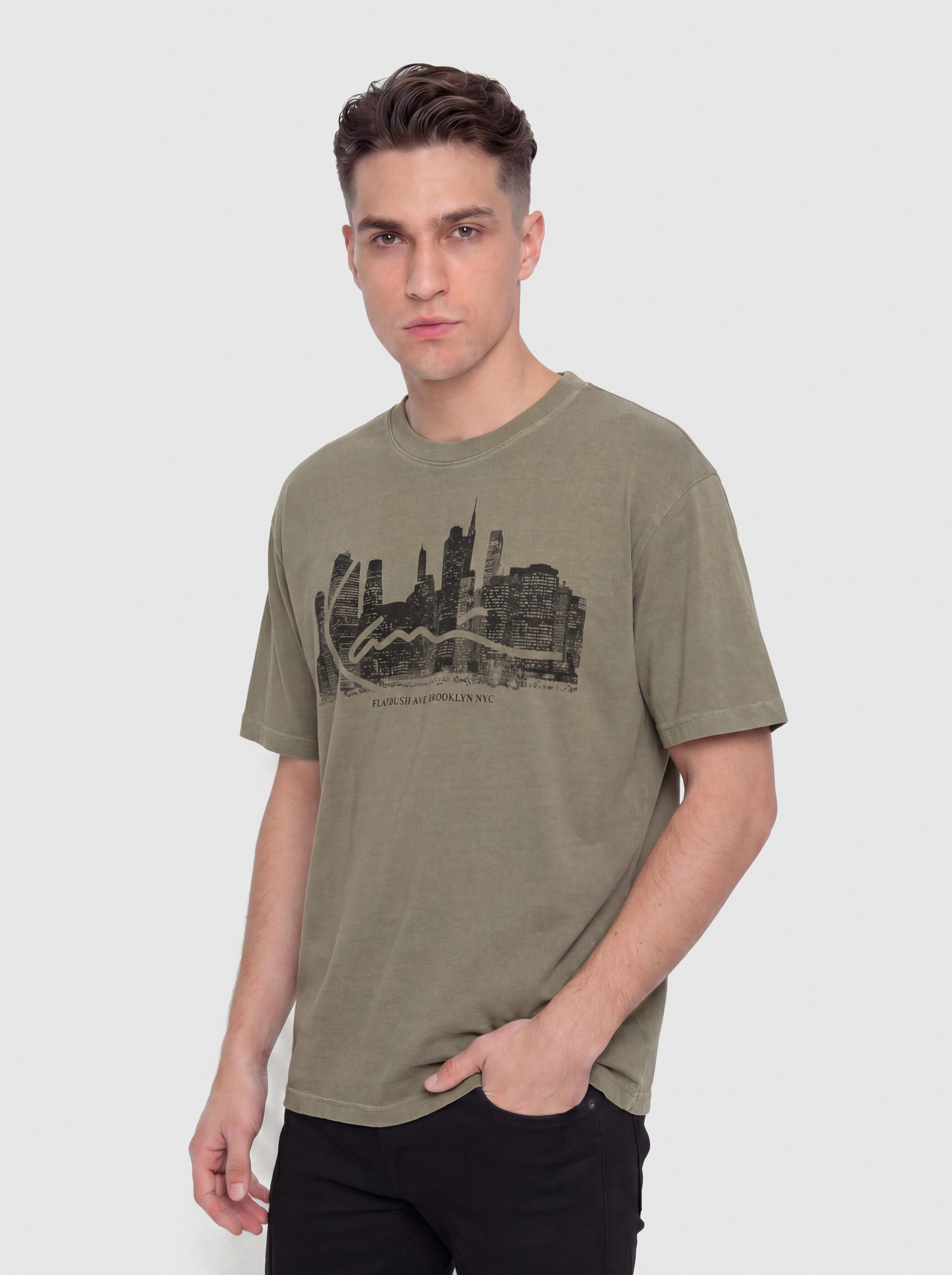 Tričko Karl Kani Signature Skyline Washed Boxy