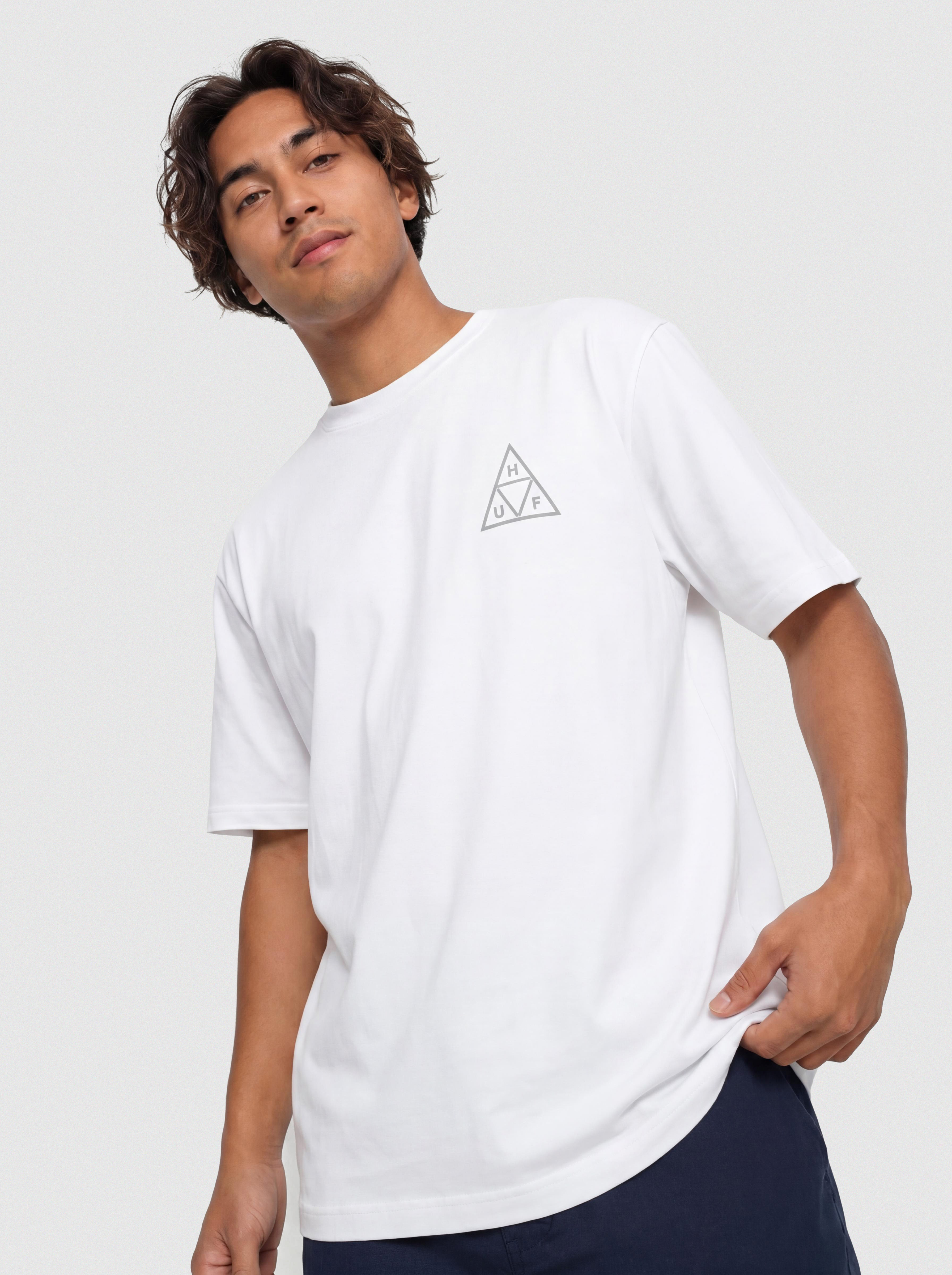 Tričko HUF Triple Triangle (white/grey)