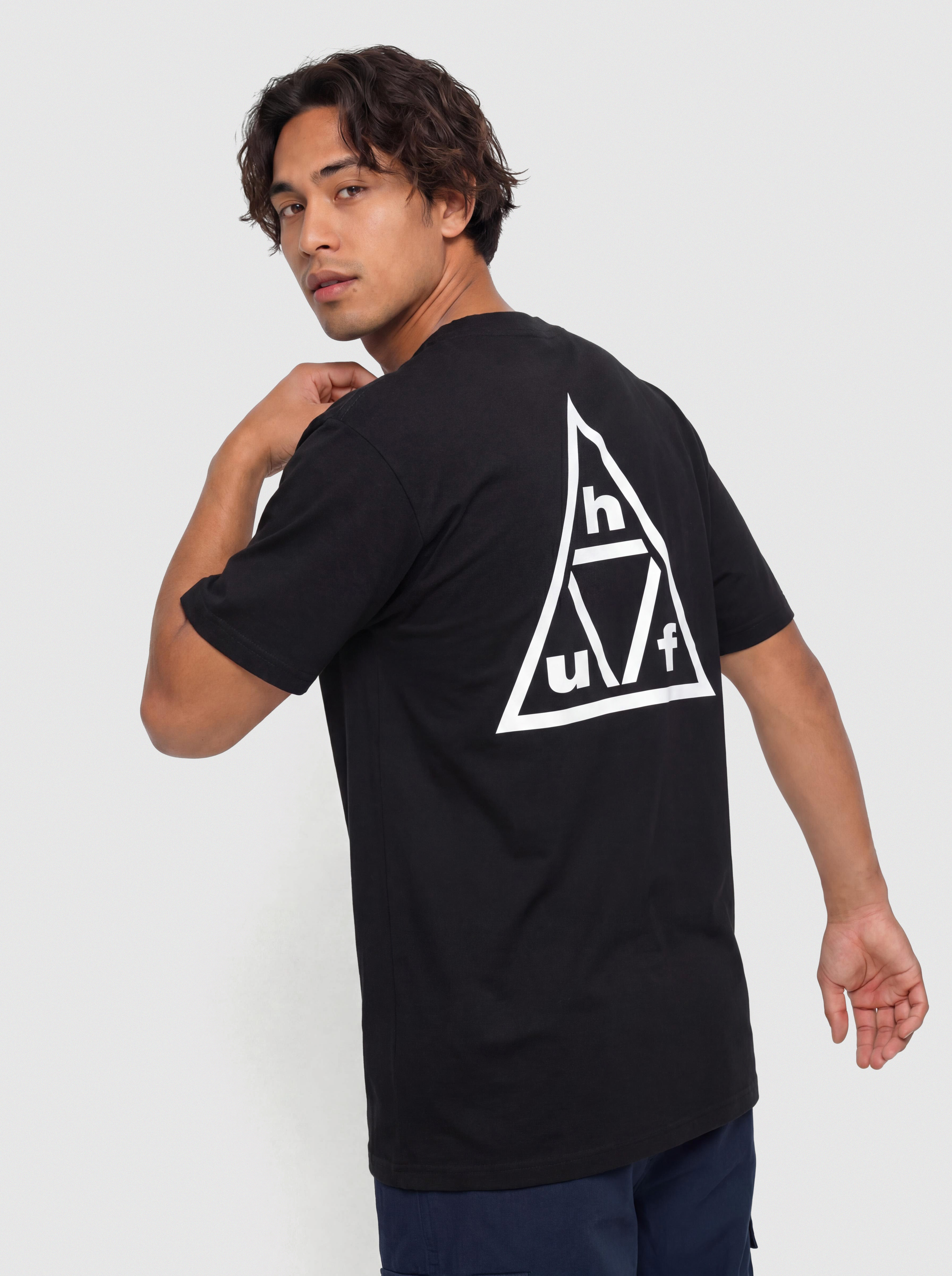Tričko HUF Triple Triangle (black/white)