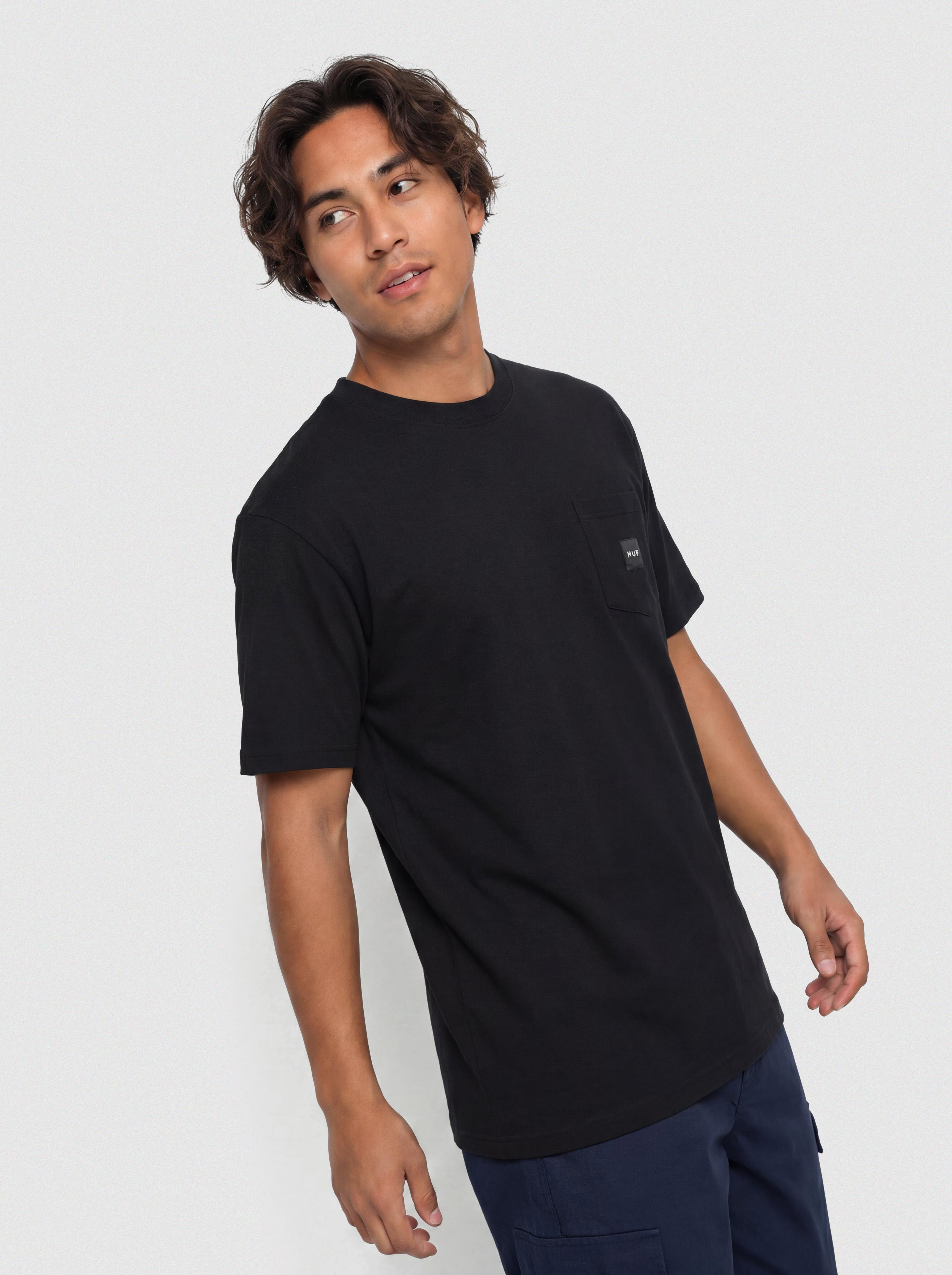 Tričko HUF Box Logo Pocket (black/black)