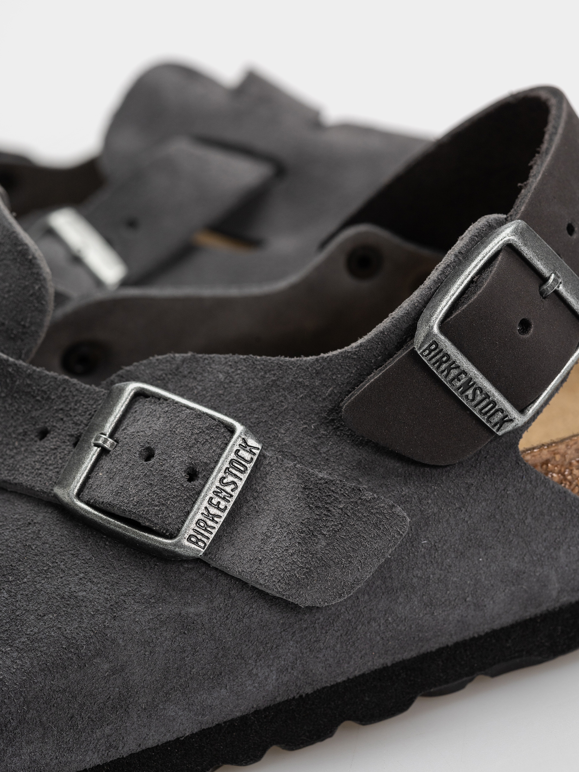 Šľapky Birkenstock Tokio Suede Leather Regular (charcoal)