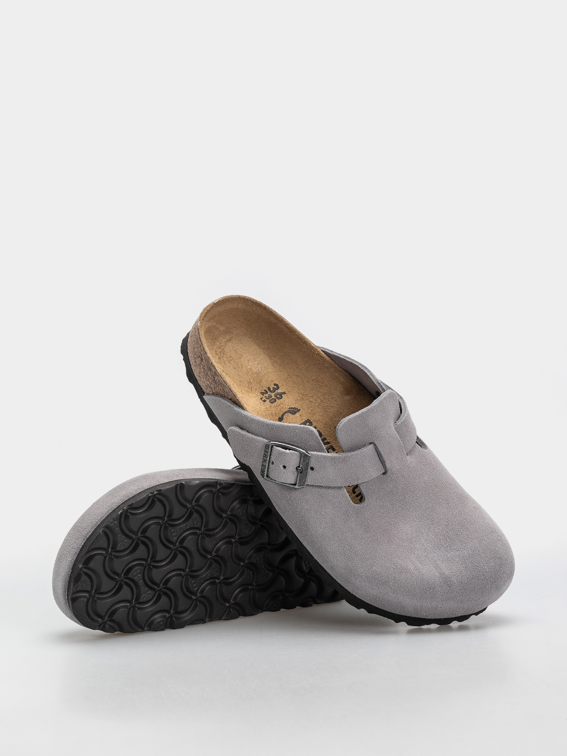 Šľapky Birkenstock Boston Suede Leather Narrow (lavender sky)