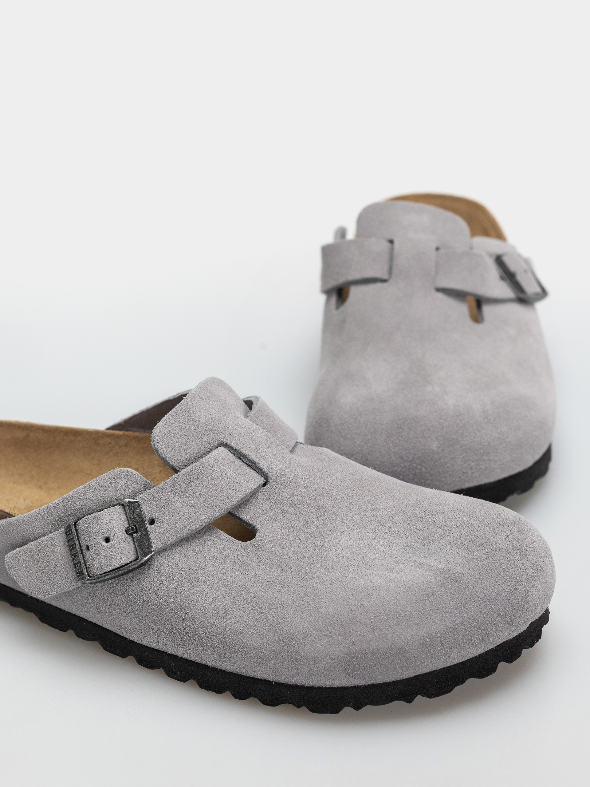Šľapky Birkenstock Boston Suede Leather Narrow (lavender sky)