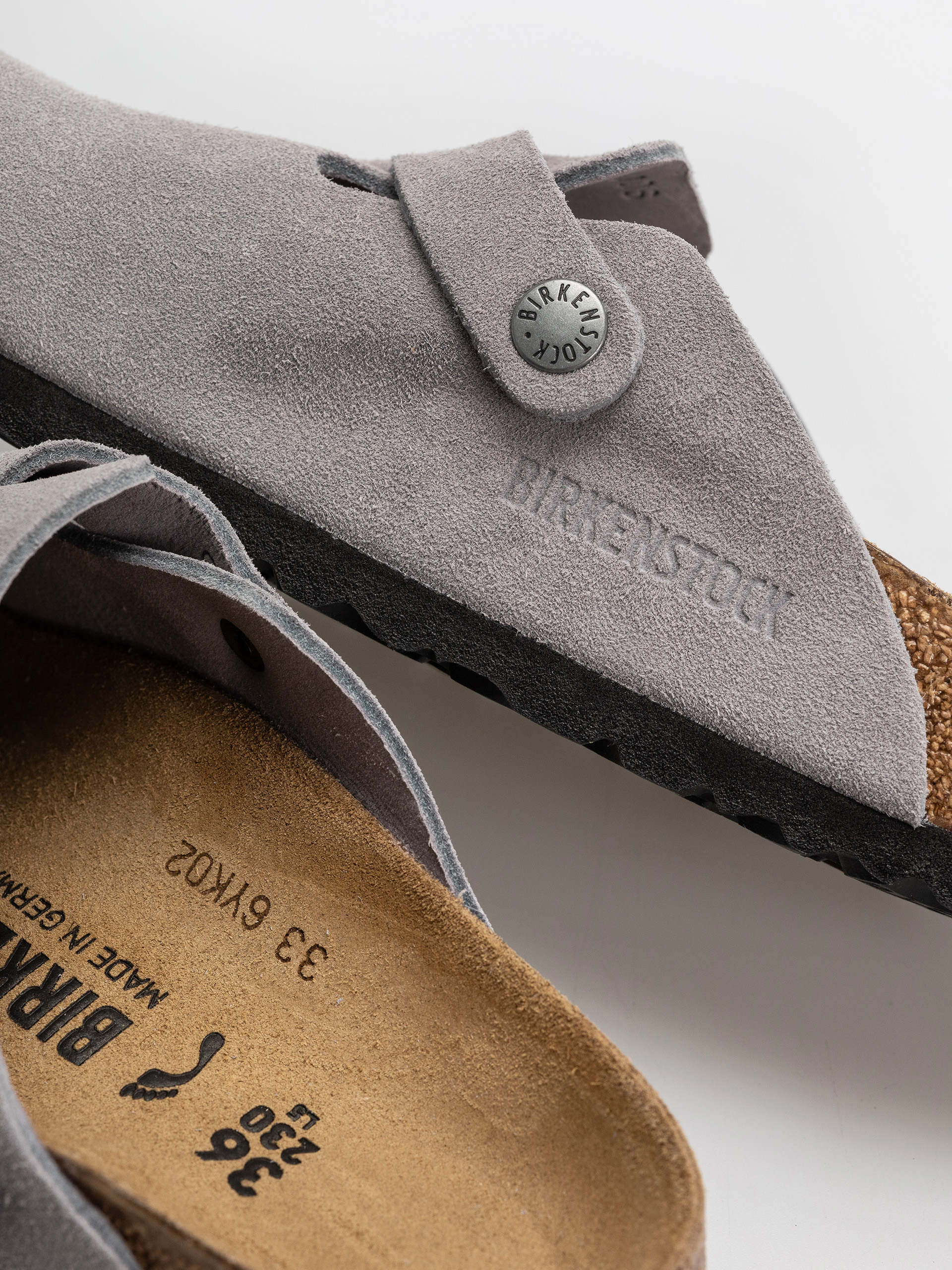 Šľapky Birkenstock Boston Suede Leather Narrow (lavender sky)