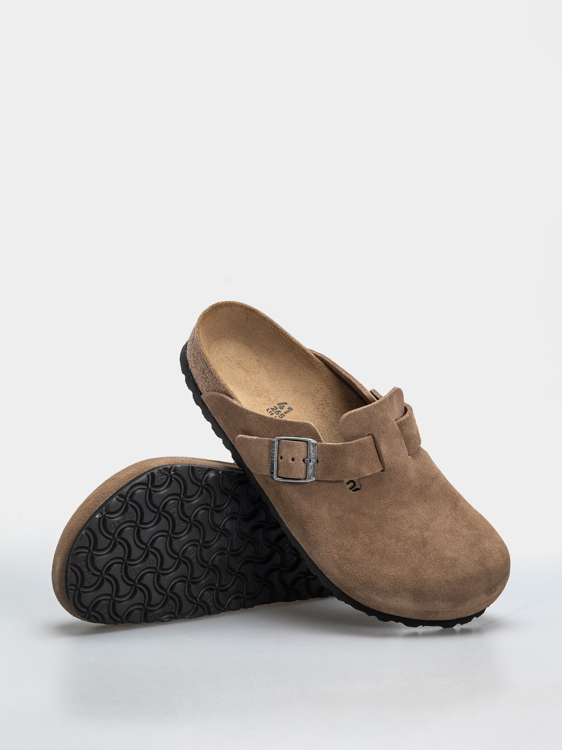 Šľapky Birkenstock Boston Suede Leather Regular (dark tea)