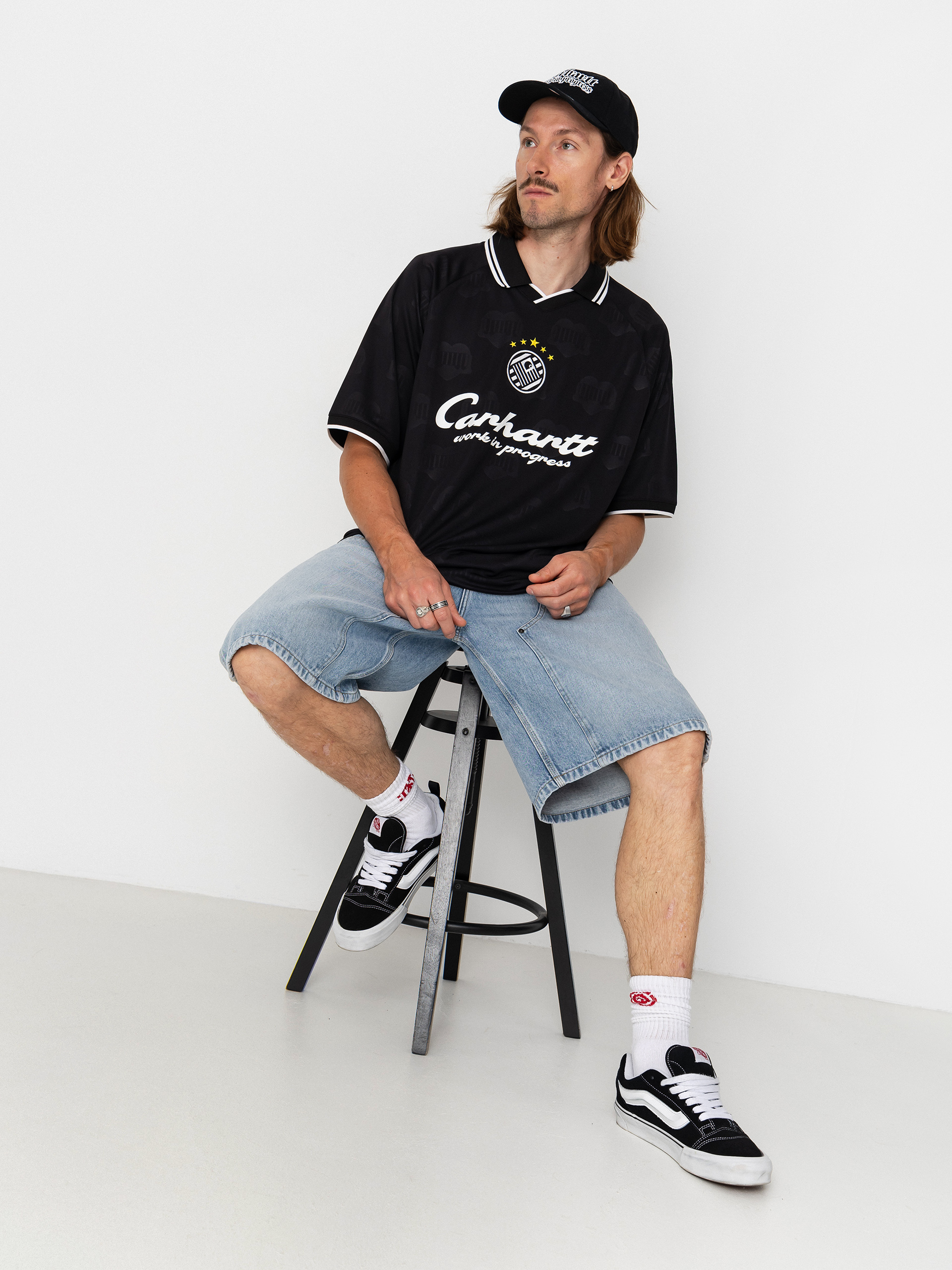 Tričko Carhartt WIP Terrace Football (heart train jacquard black)