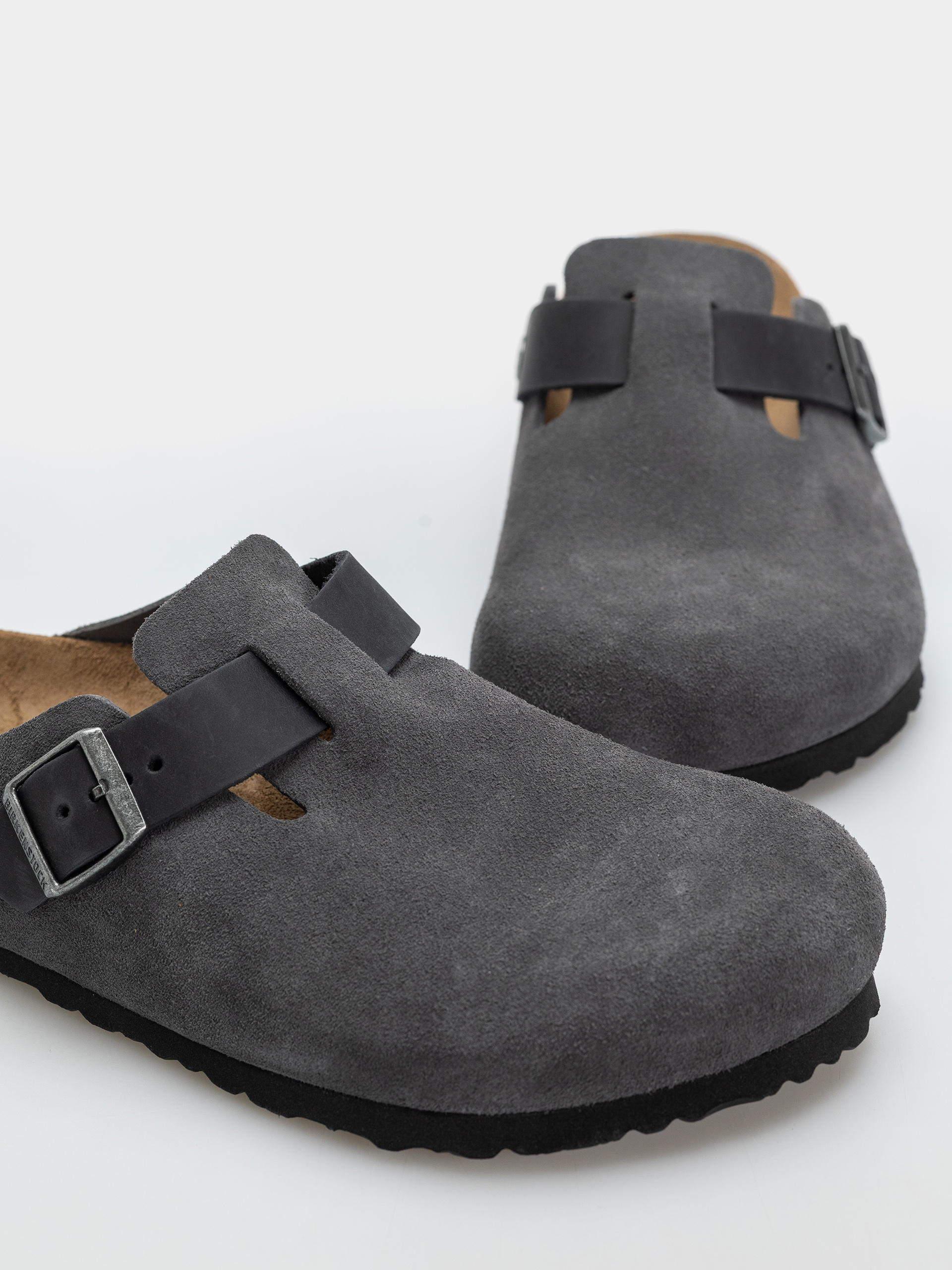 Šľapky Birkenstock Boston Mixed Leather Regular (charcoal)