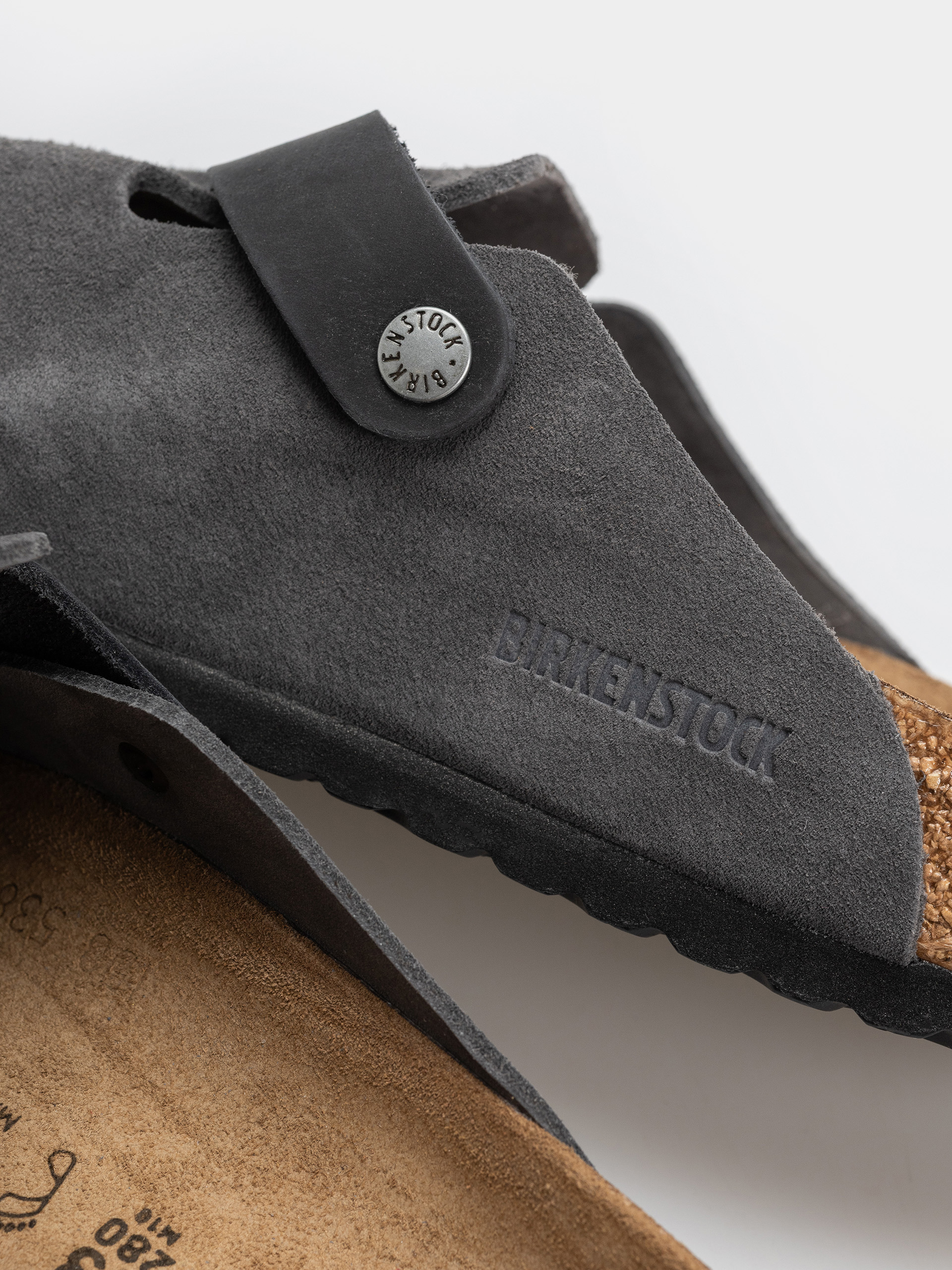 Šľapky Birkenstock Boston Mixed Leather Regular (charcoal)