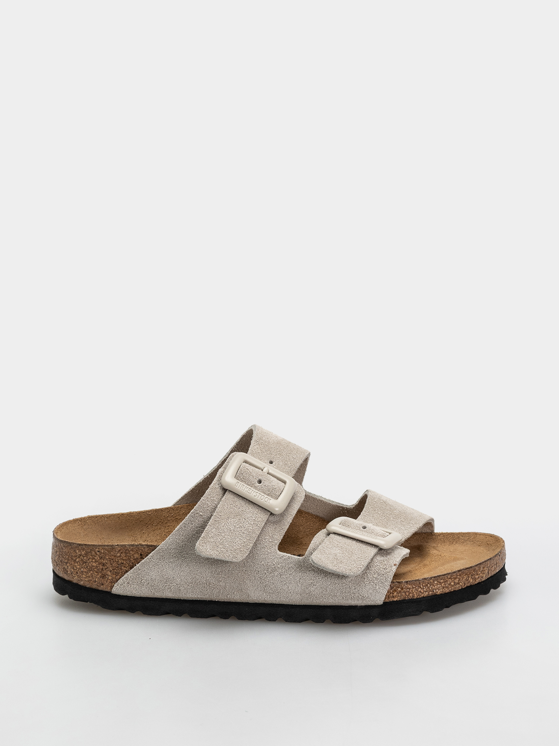 u0160u013eapky Birkenstock Arizona Suede Leather Cushion Buckle Narrow Wmn (oyster)