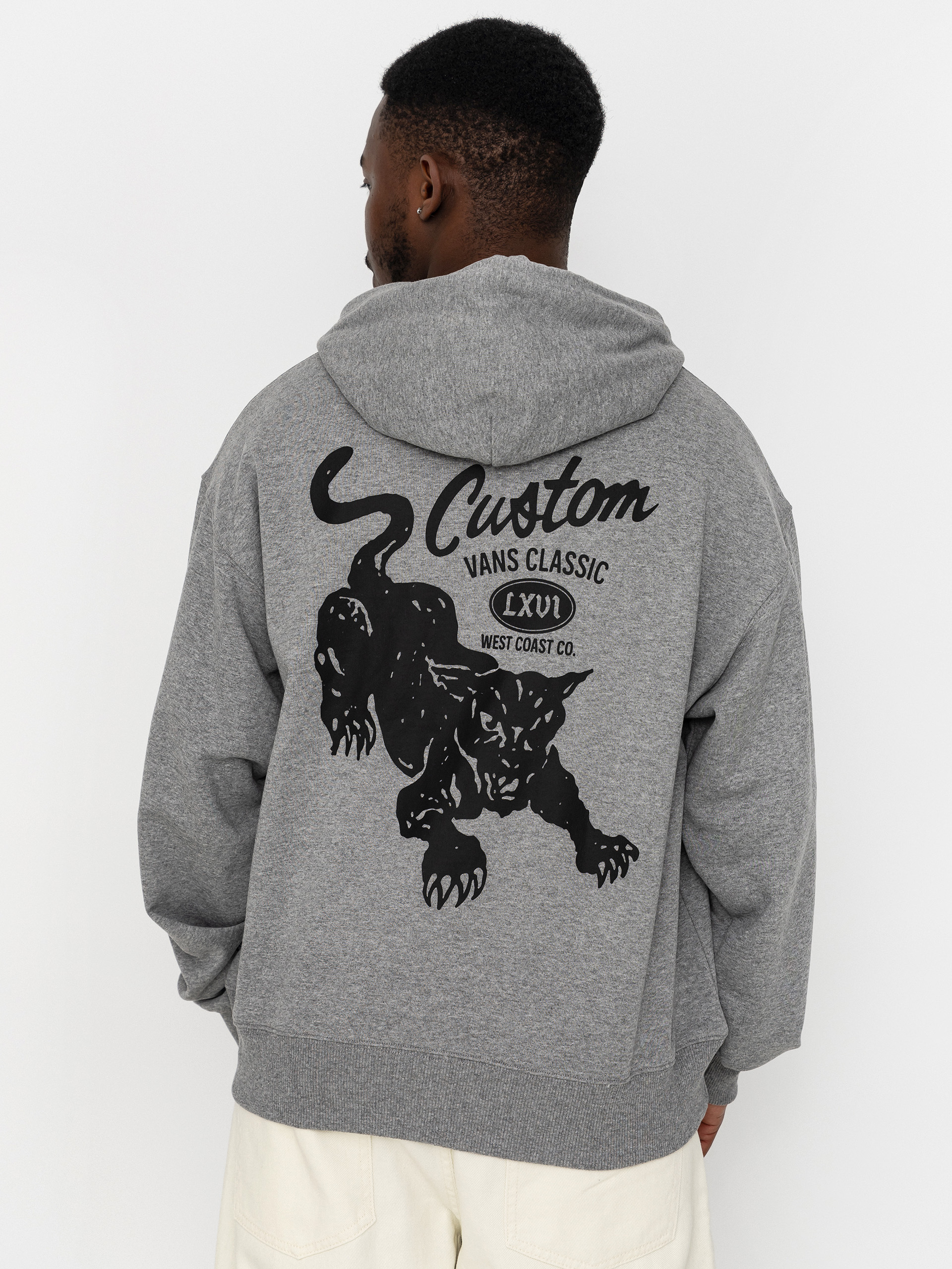 Mikina s kapucňou Vans Custom Cat HD (cement heather)