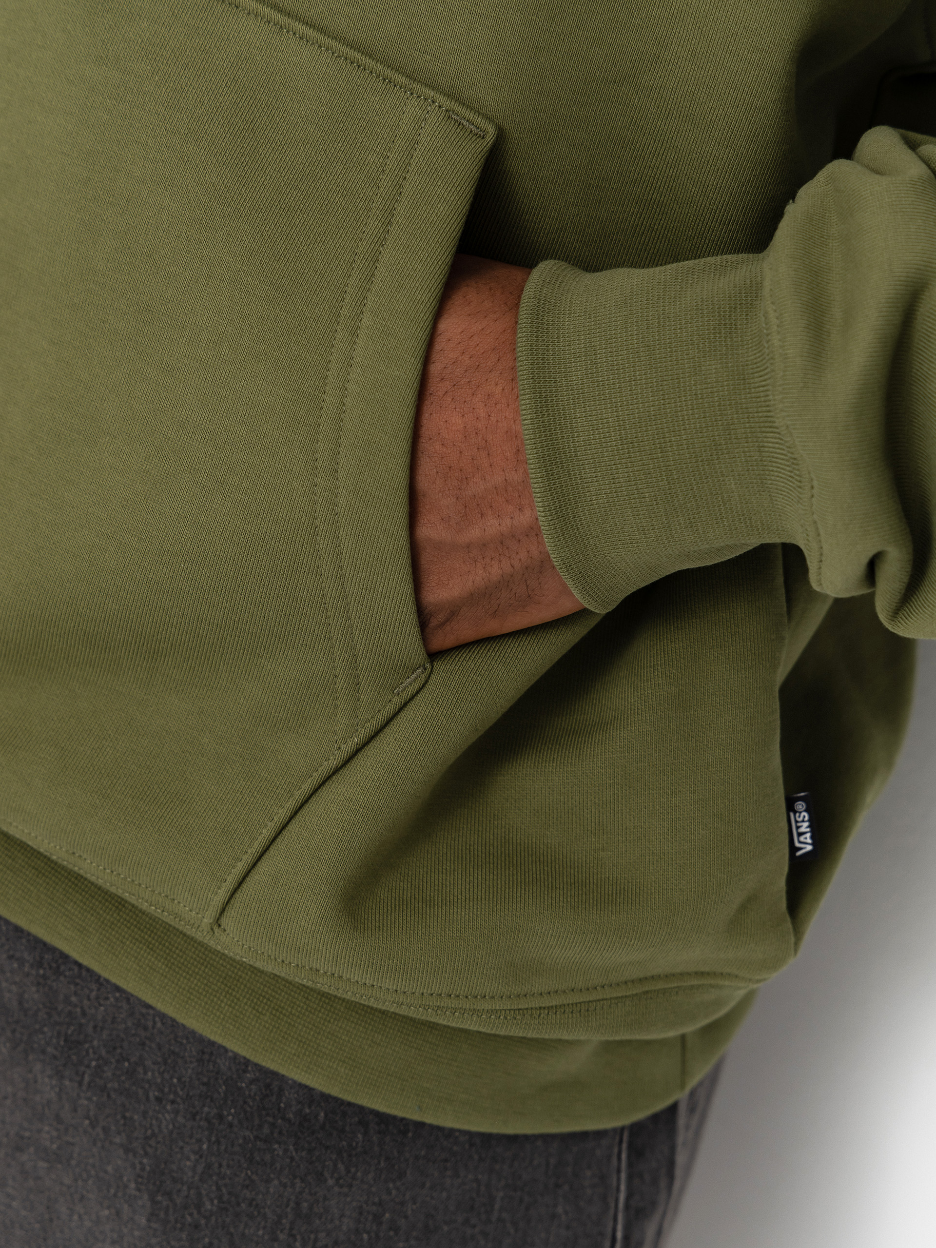 Mikina s kapucňou Vans Left Chest II HD (green balsam)