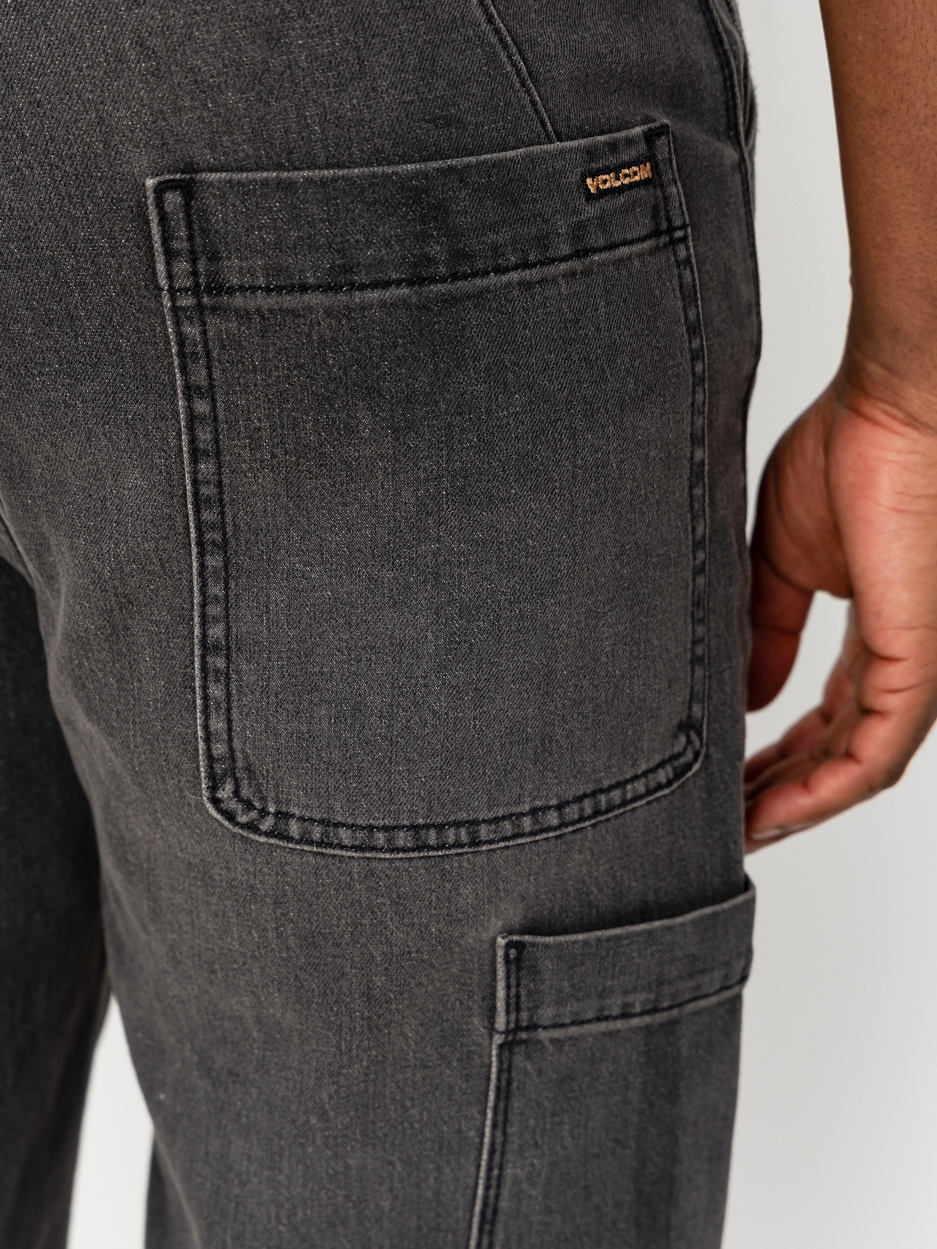 Nohavice Volcom Kraftsman II (black grey)