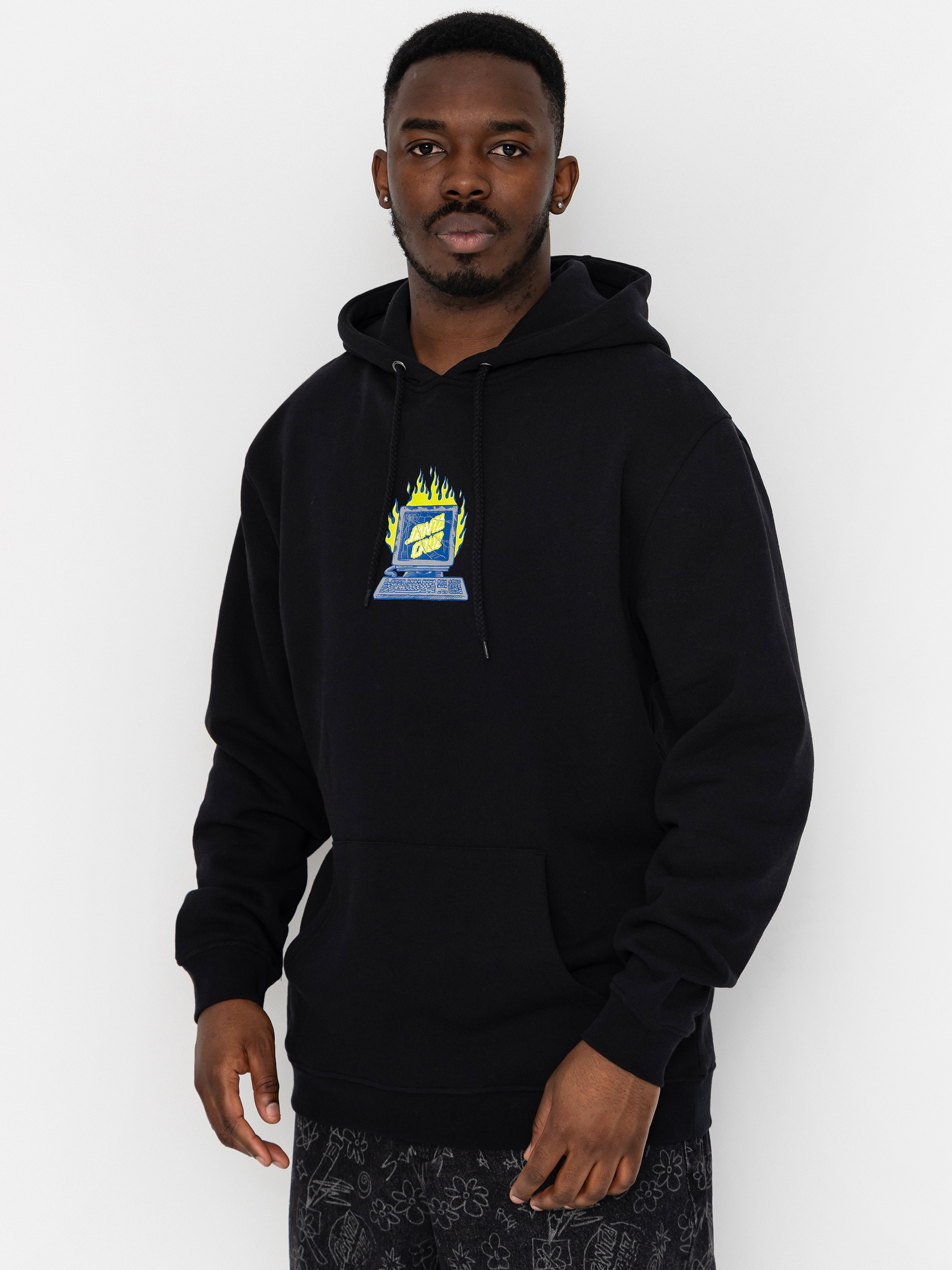 Mikina s kapucňou Santa Cruz Self Destruct Centre HD (black)
