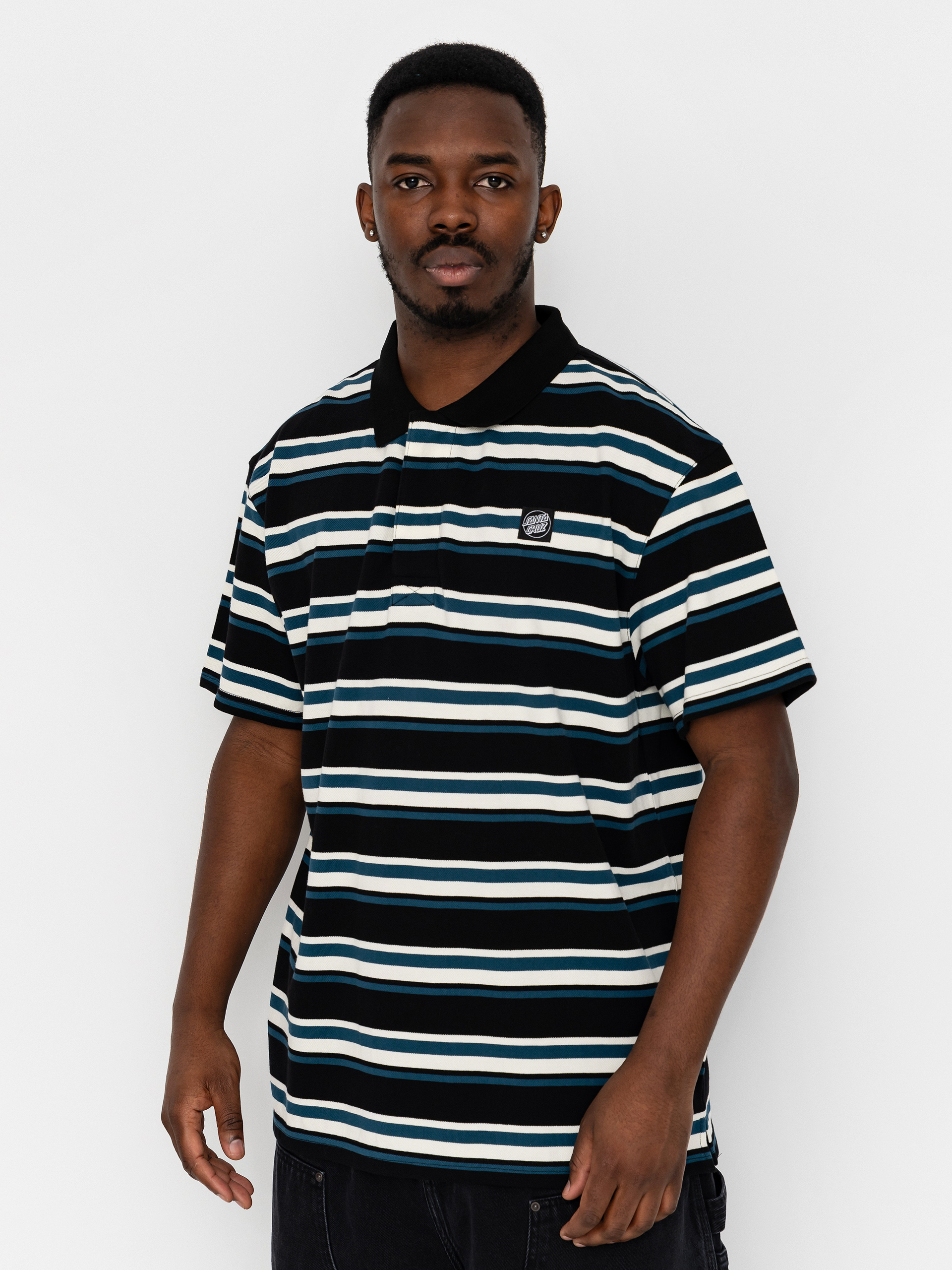 Polo tričko Santa Cruz Cera (black/dark teal)
