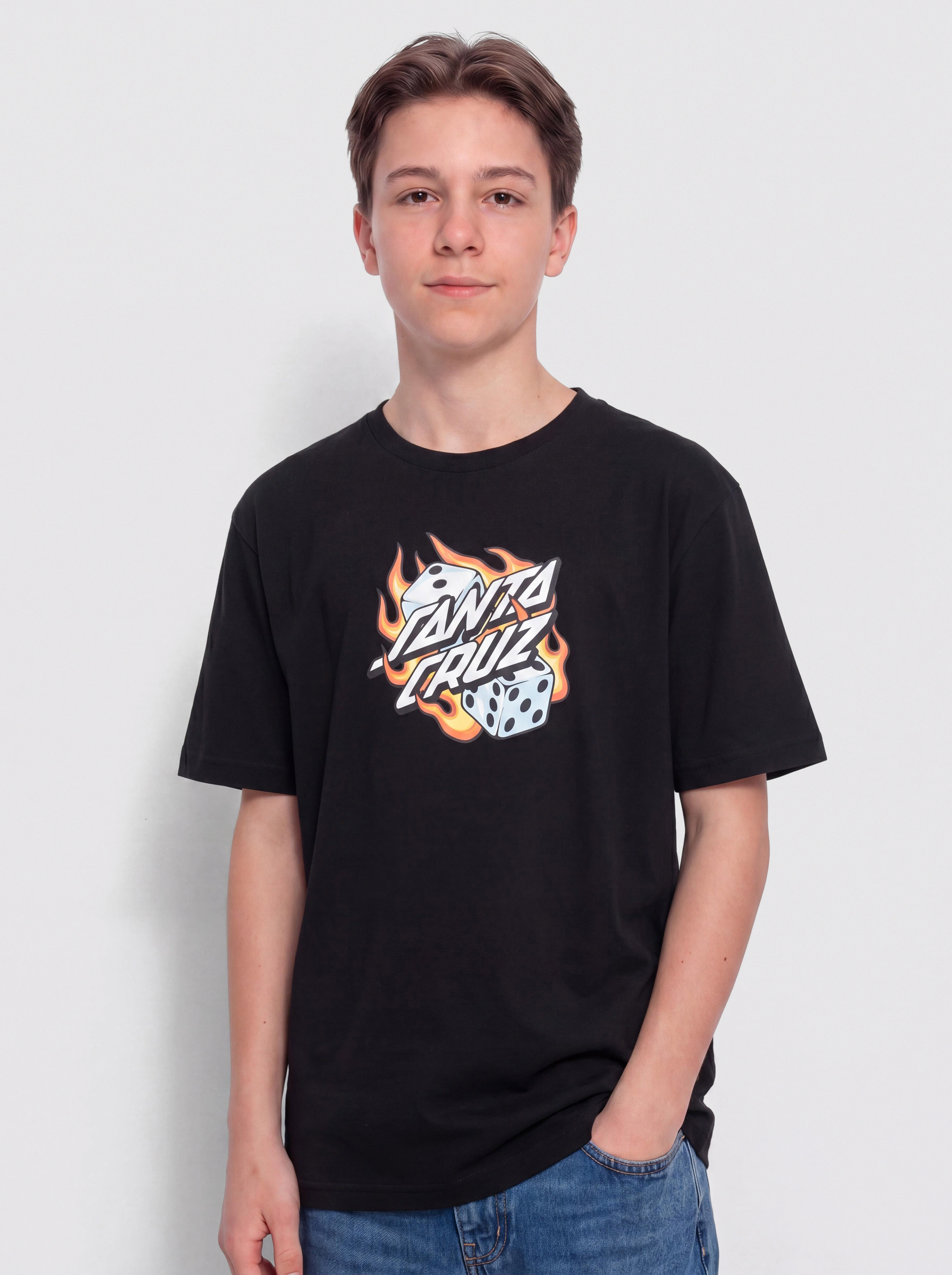 Tričko Santa Cruz Flaming Dice Dot JR