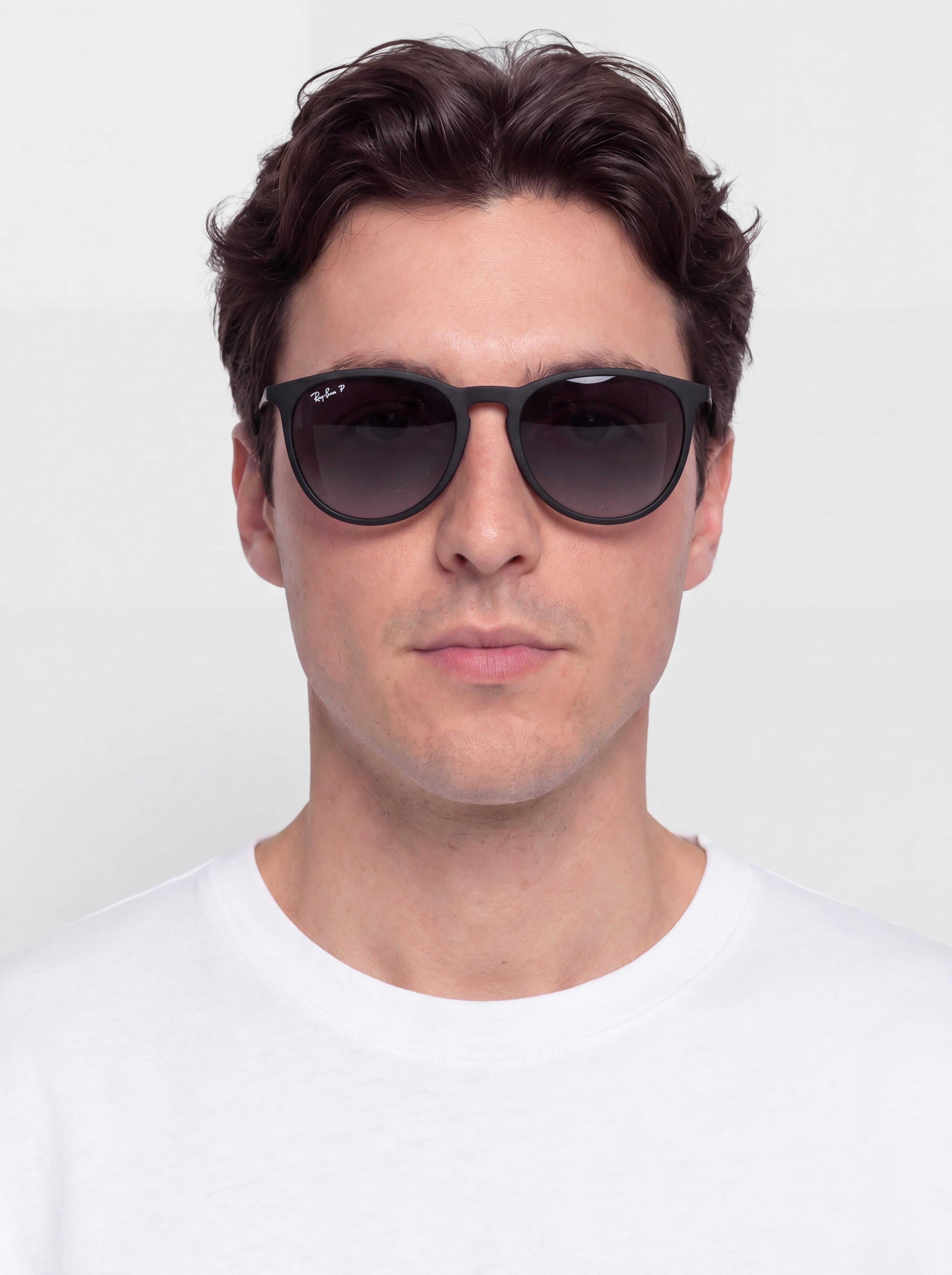 Slnečné okuliare Ray-Ban Erika (matowy guma czarny/polaryzacyjne szary)