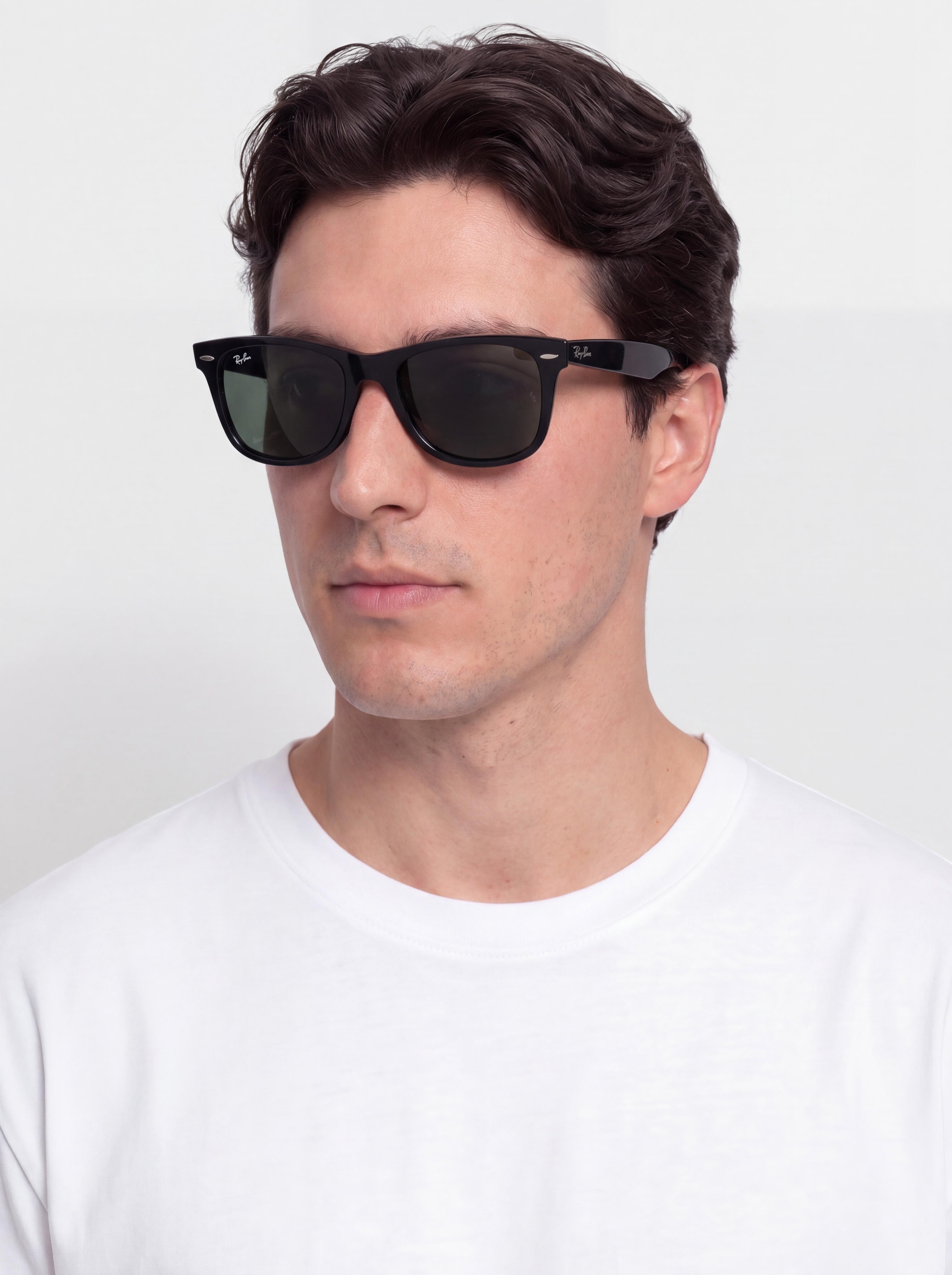 Slnečné okuliare Ray-Ban Original Wayfarer Classic (polerowany czarny/zielone g-15)