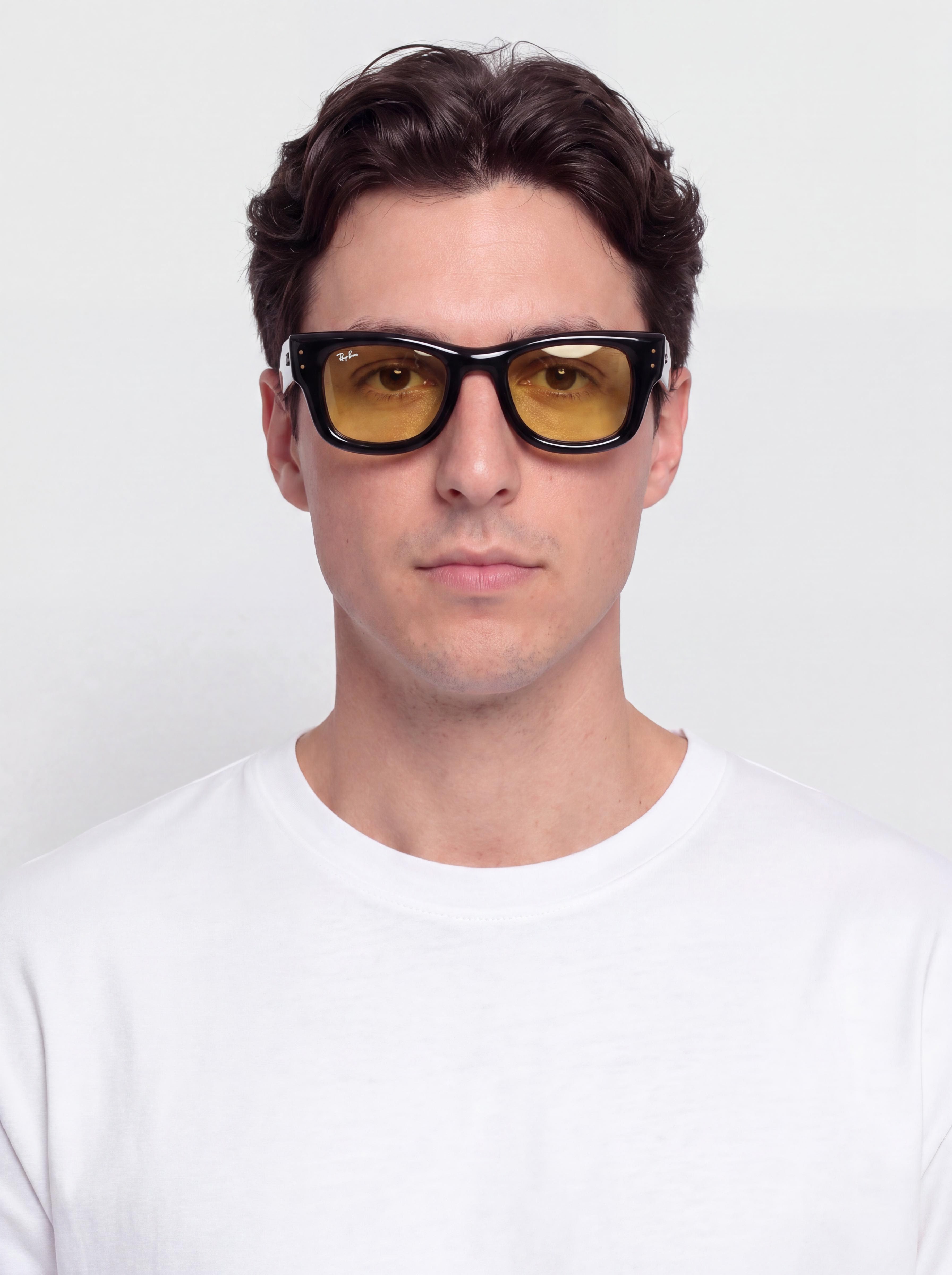 Slnečné okuliare Ray-Ban Wayfarer Puffer (polerowany czarny/żółty)