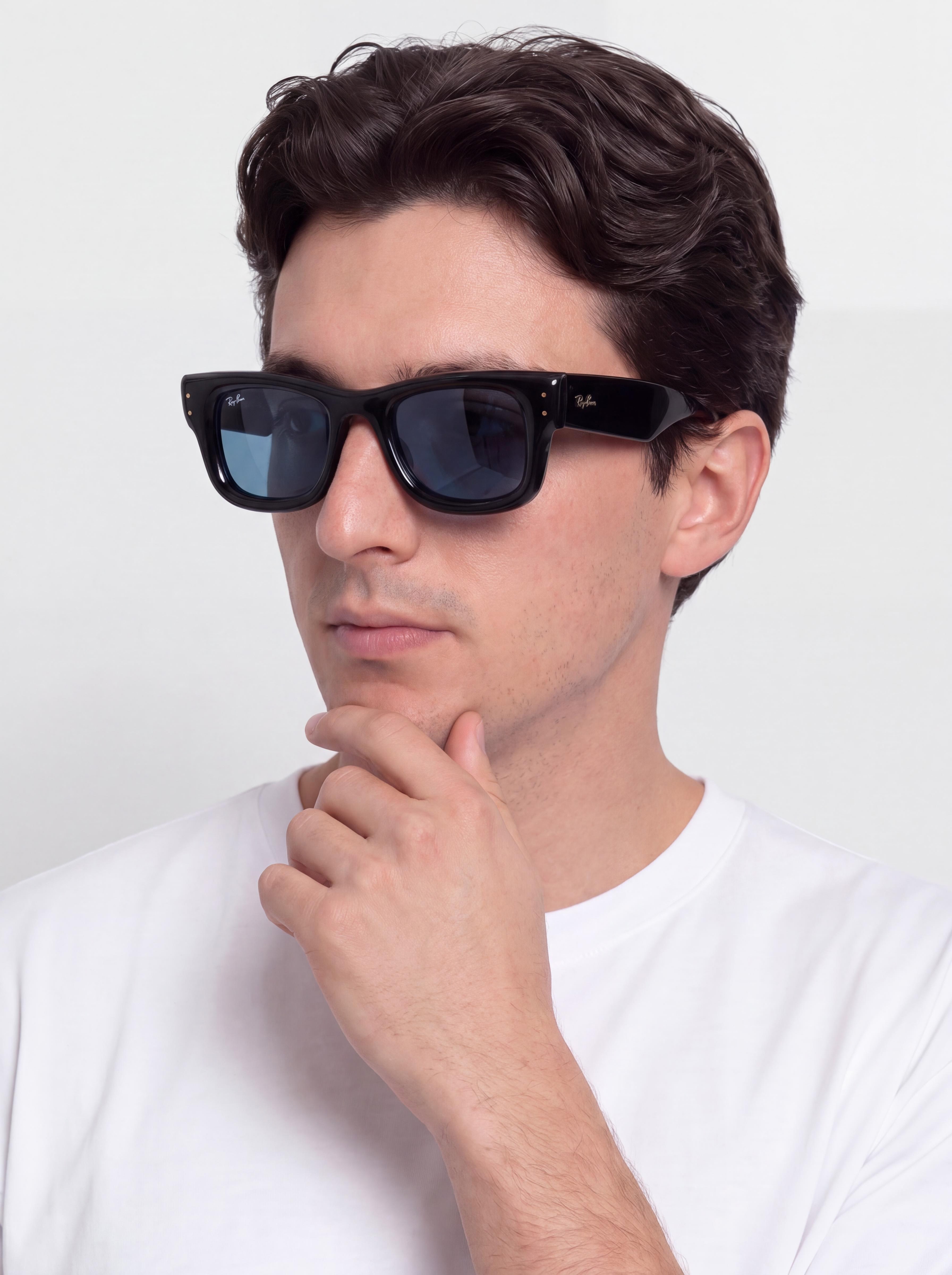 Slnečné okuliare Ray-Ban Wayfarer Puffer (polerowany czarny/ciemnoniebieski)