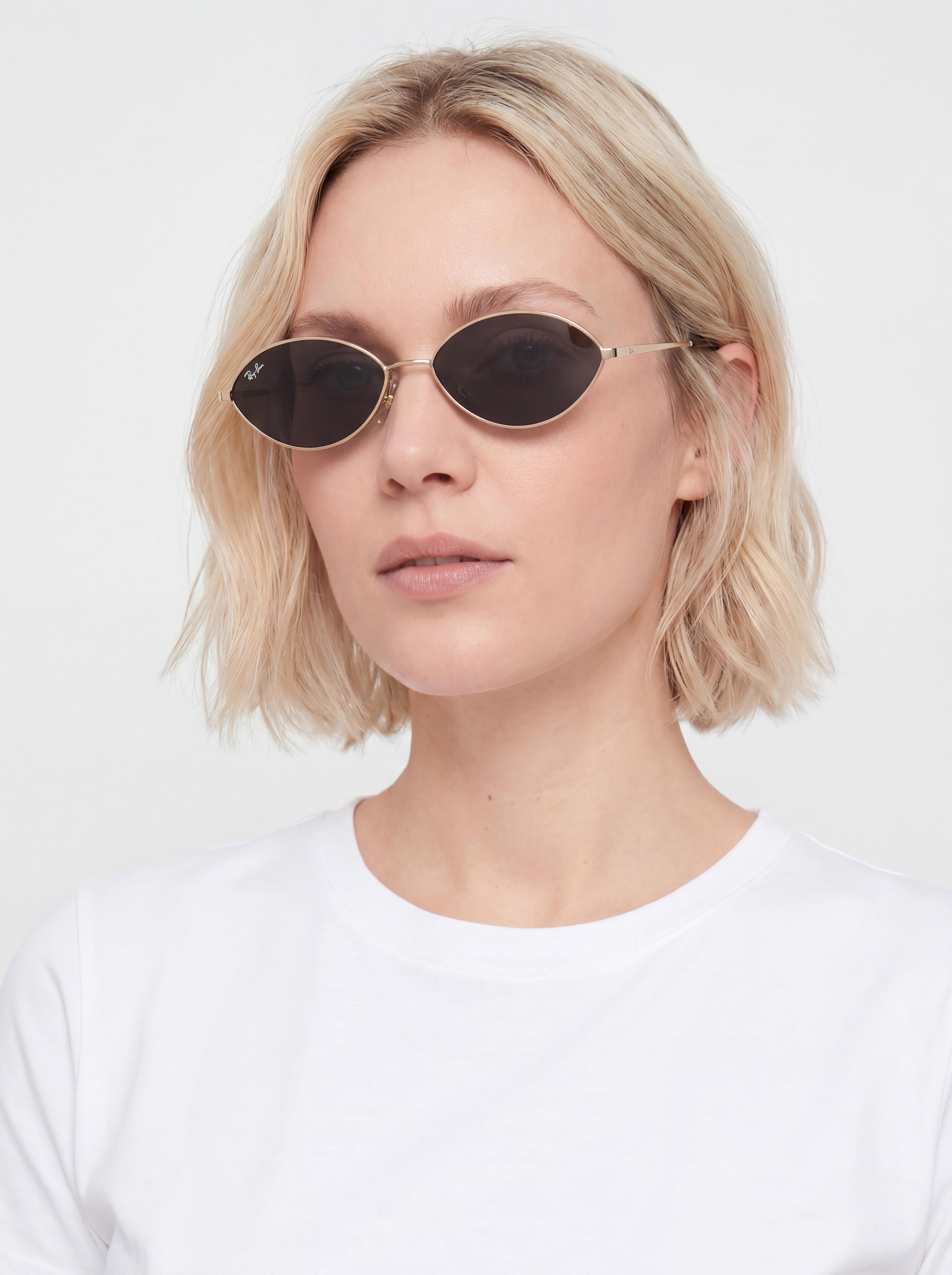 Slnečné okuliare Ray-Ban Kai (polerowany jasne złoto/ciemnoszary)