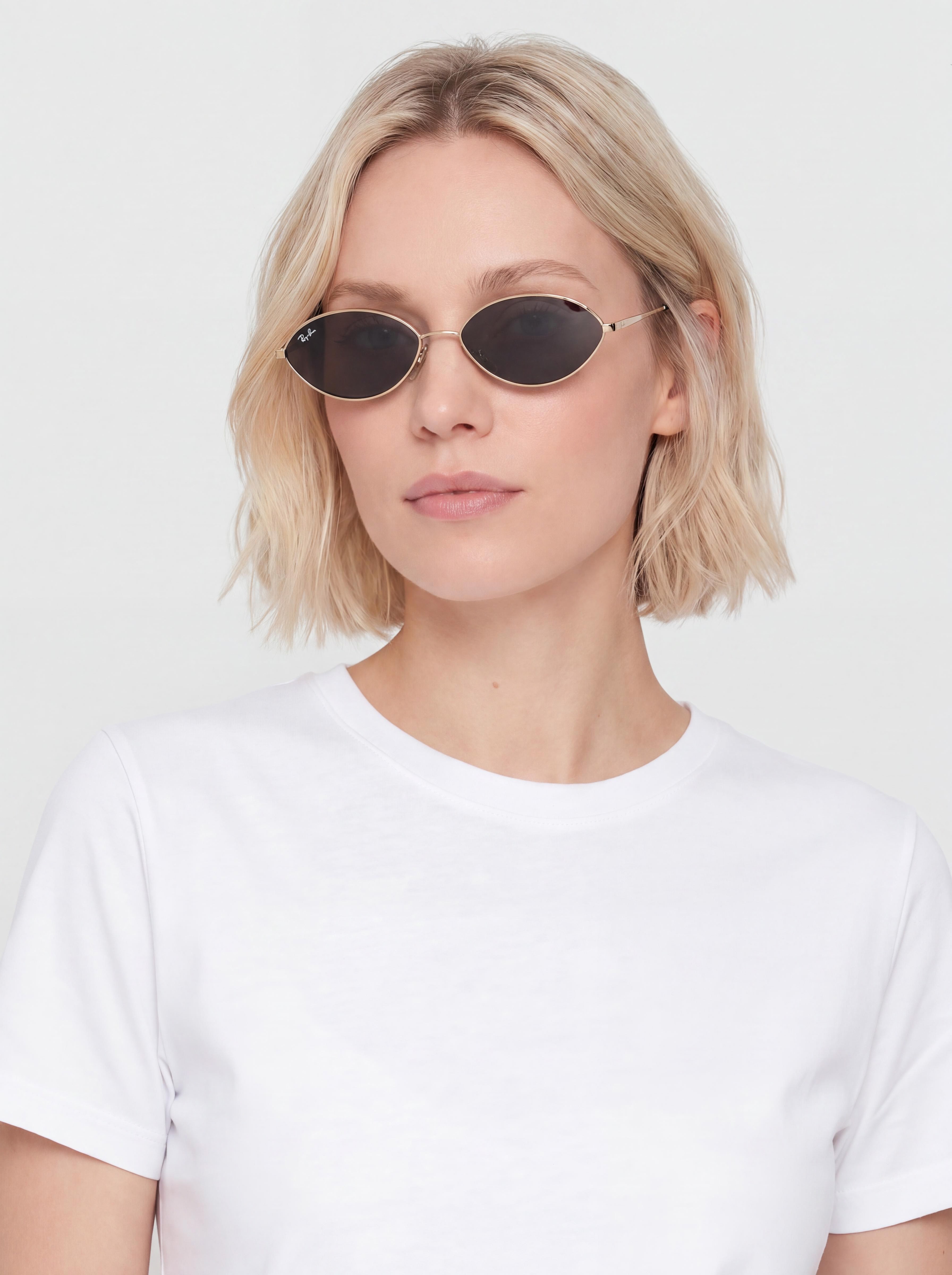 Slnečné okuliare Ray-Ban Kai (polerowany jasne złoto/ciemnoszary)