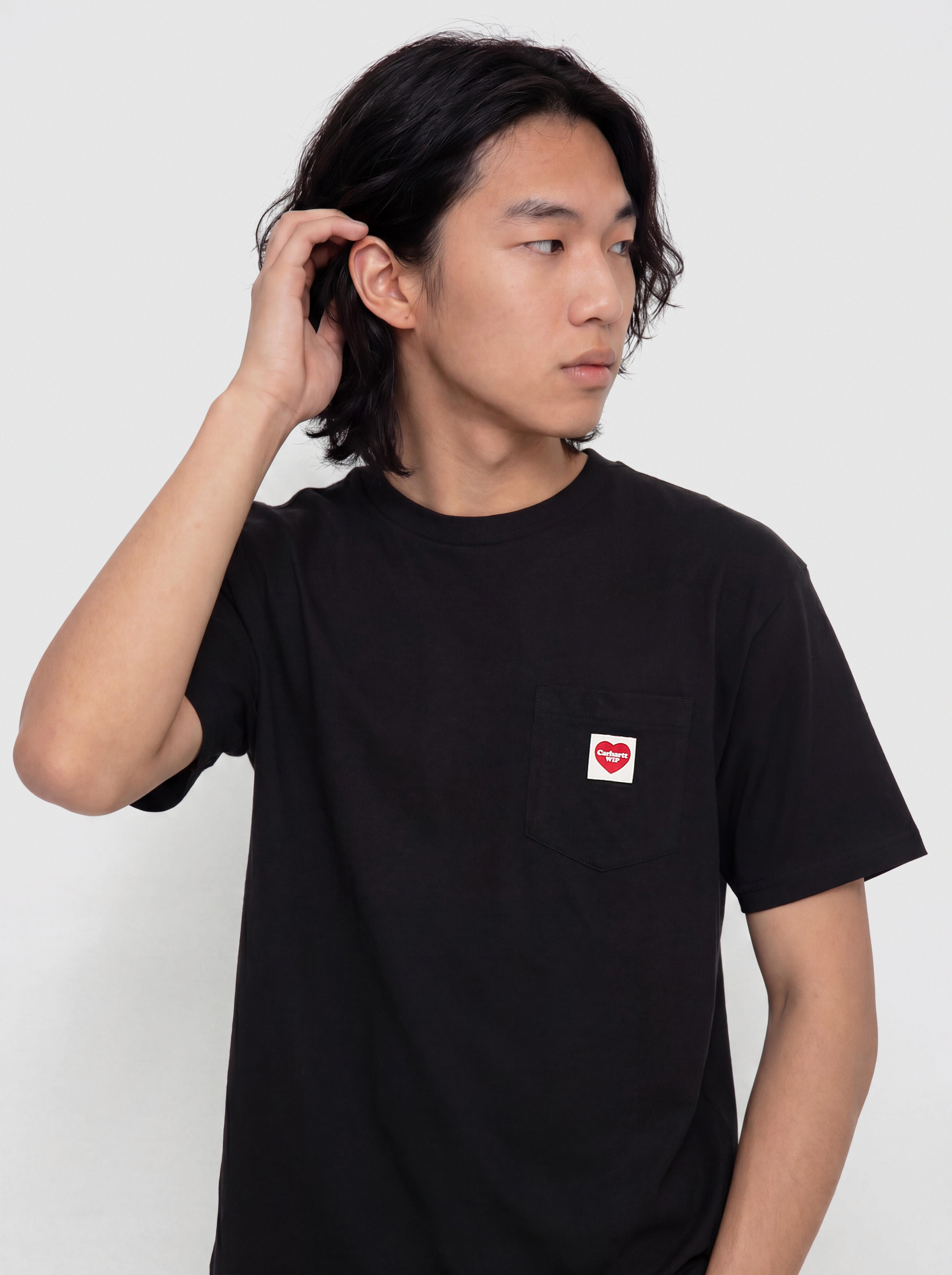 Tričko Carhartt WIP Pocket Heart (black/red)