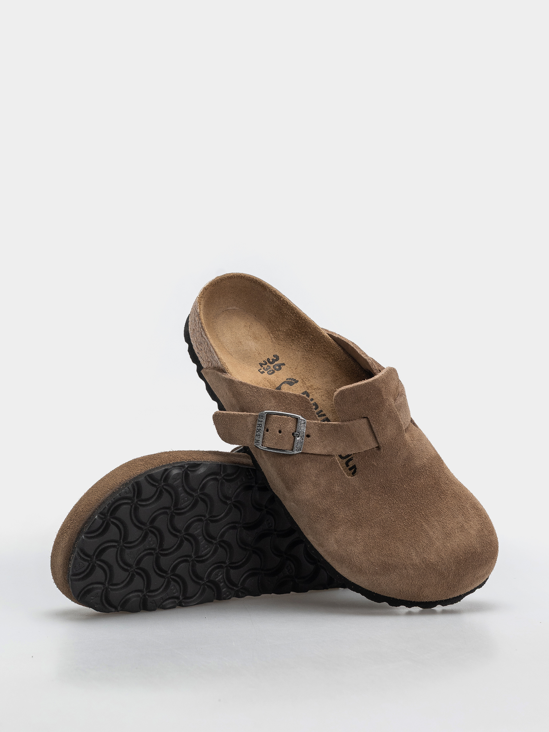 Šľapky Birkenstock Boston Suede Leather Narrow (dark tea)