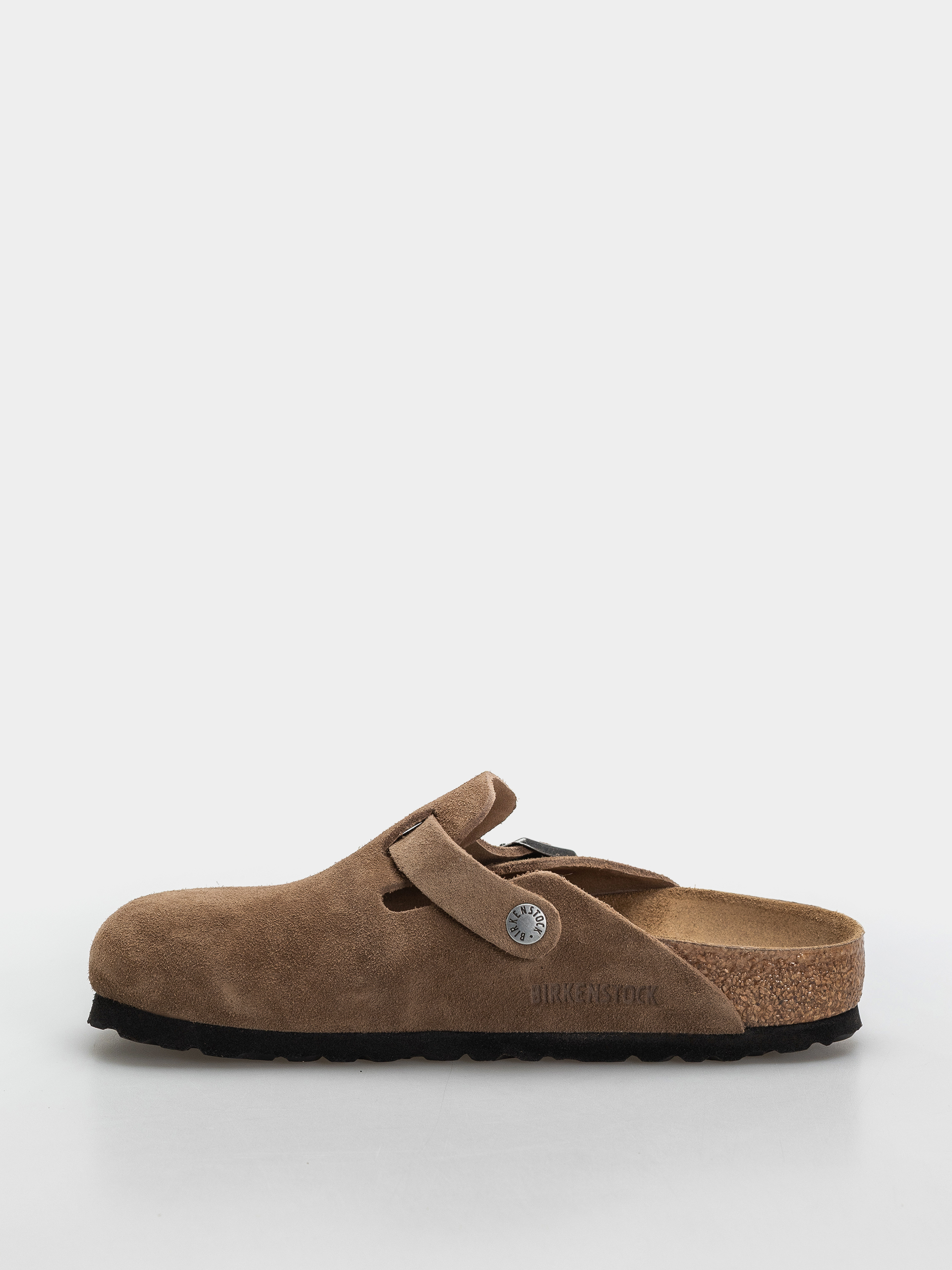 Šľapky Birkenstock Boston Suede Leather Narrow (dark tea)