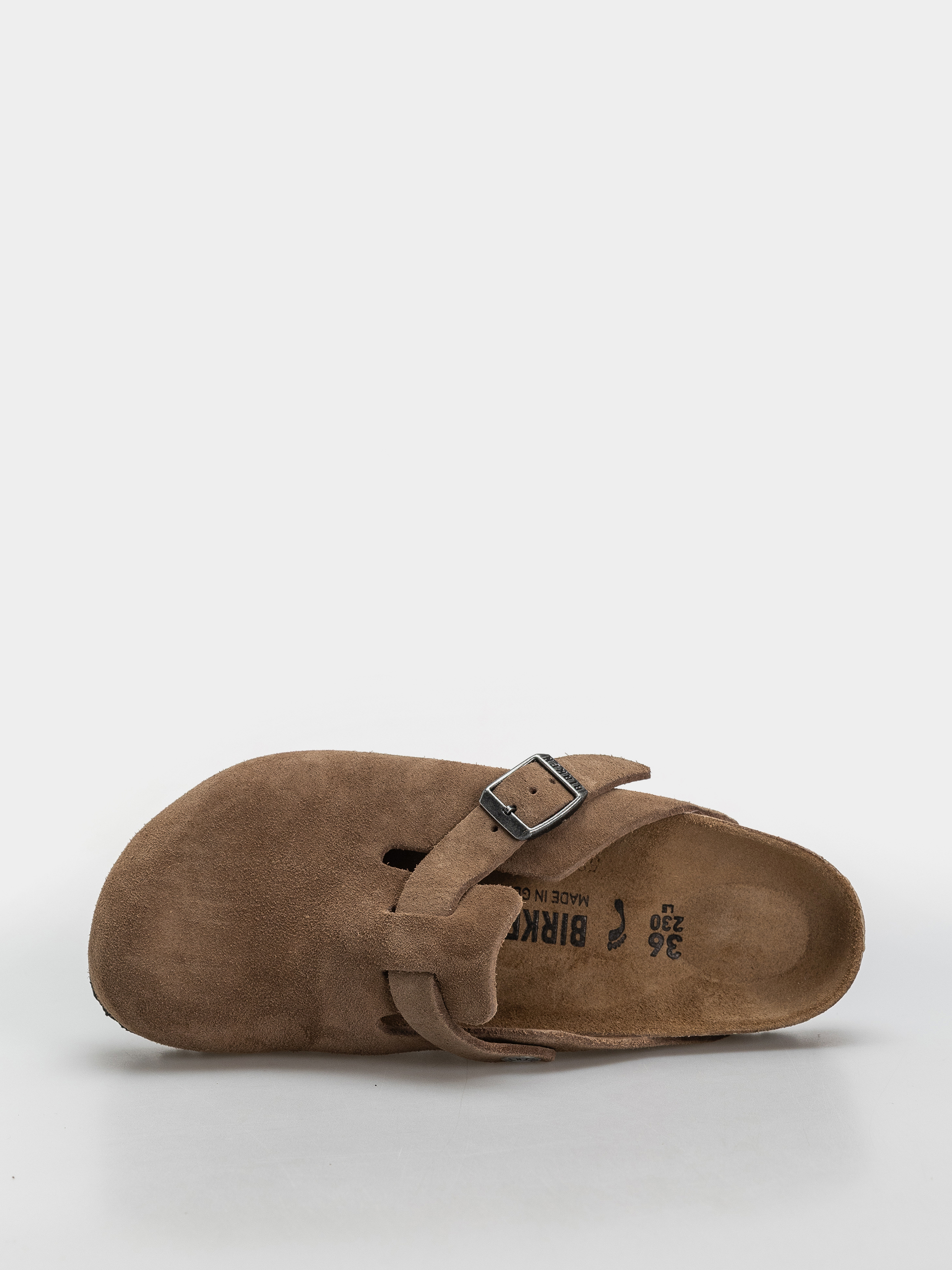 Šľapky Birkenstock Boston Suede Leather Narrow (dark tea)