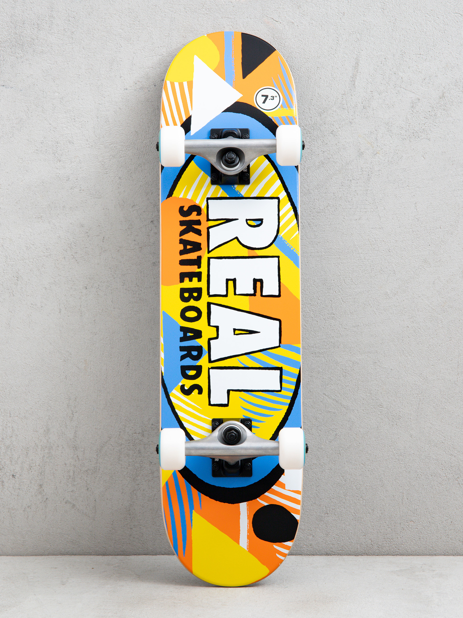 Skateboard Real Hatched (orange/blue/yellow)
