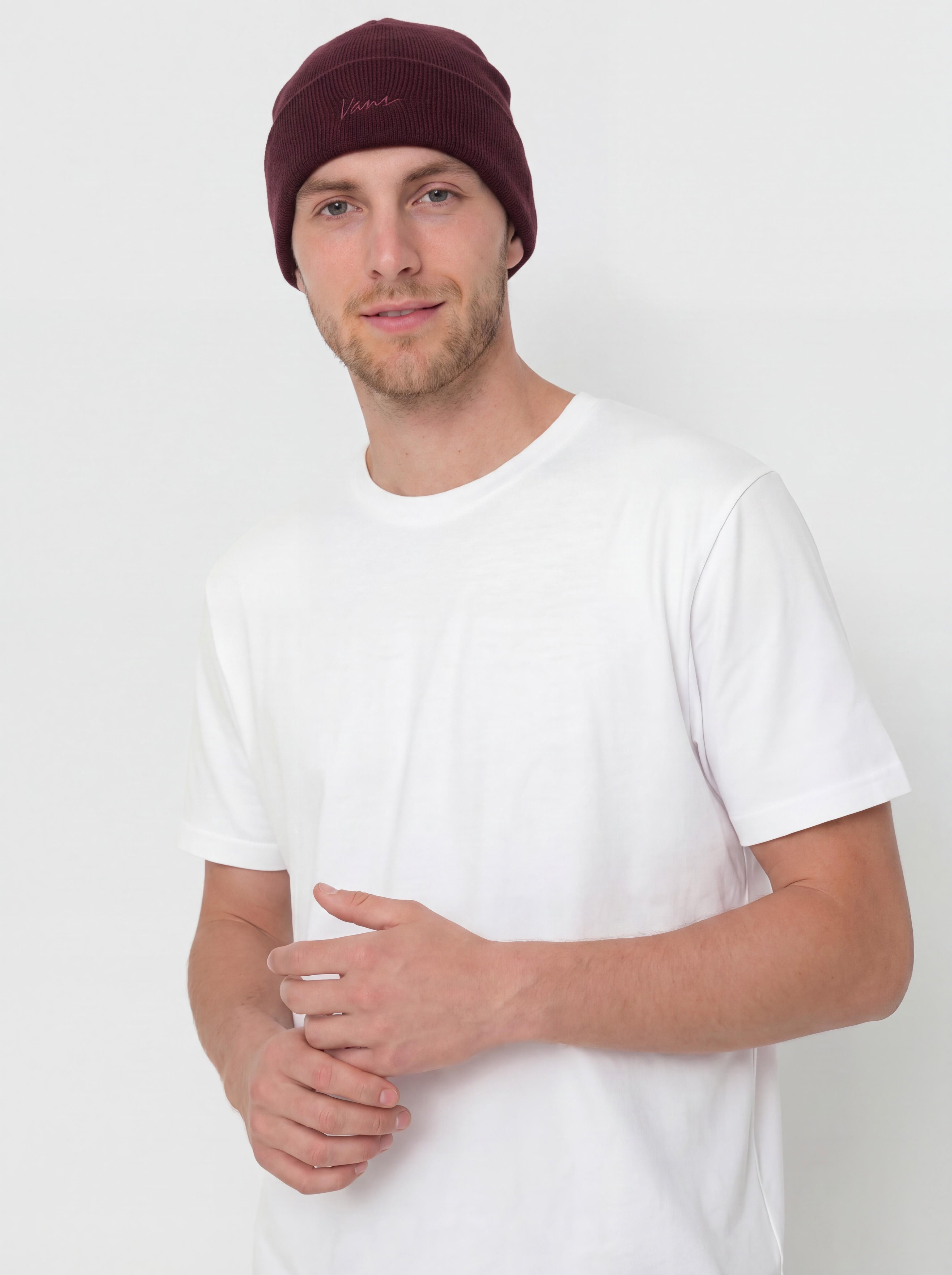 Čiapka Vans Classic Script Tall Cuff (dark port)