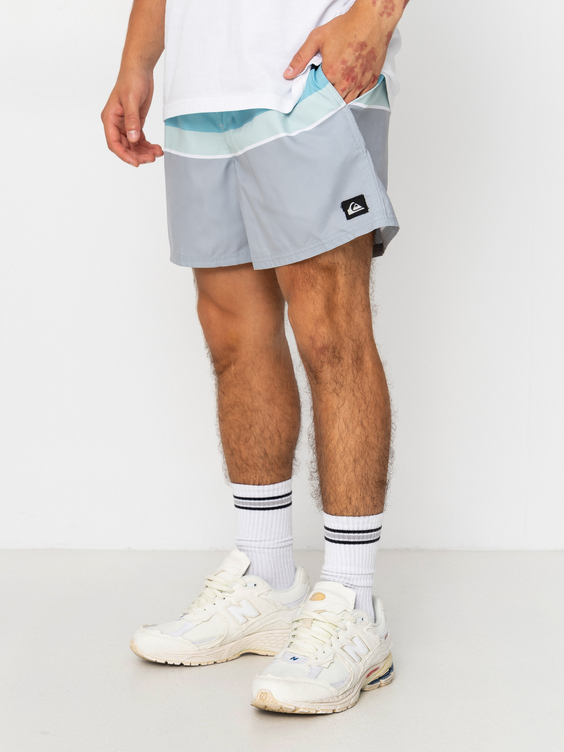 Plážové kraťasy Quiksilver Everyday Printed Volley 15 (quarry outside stripe)