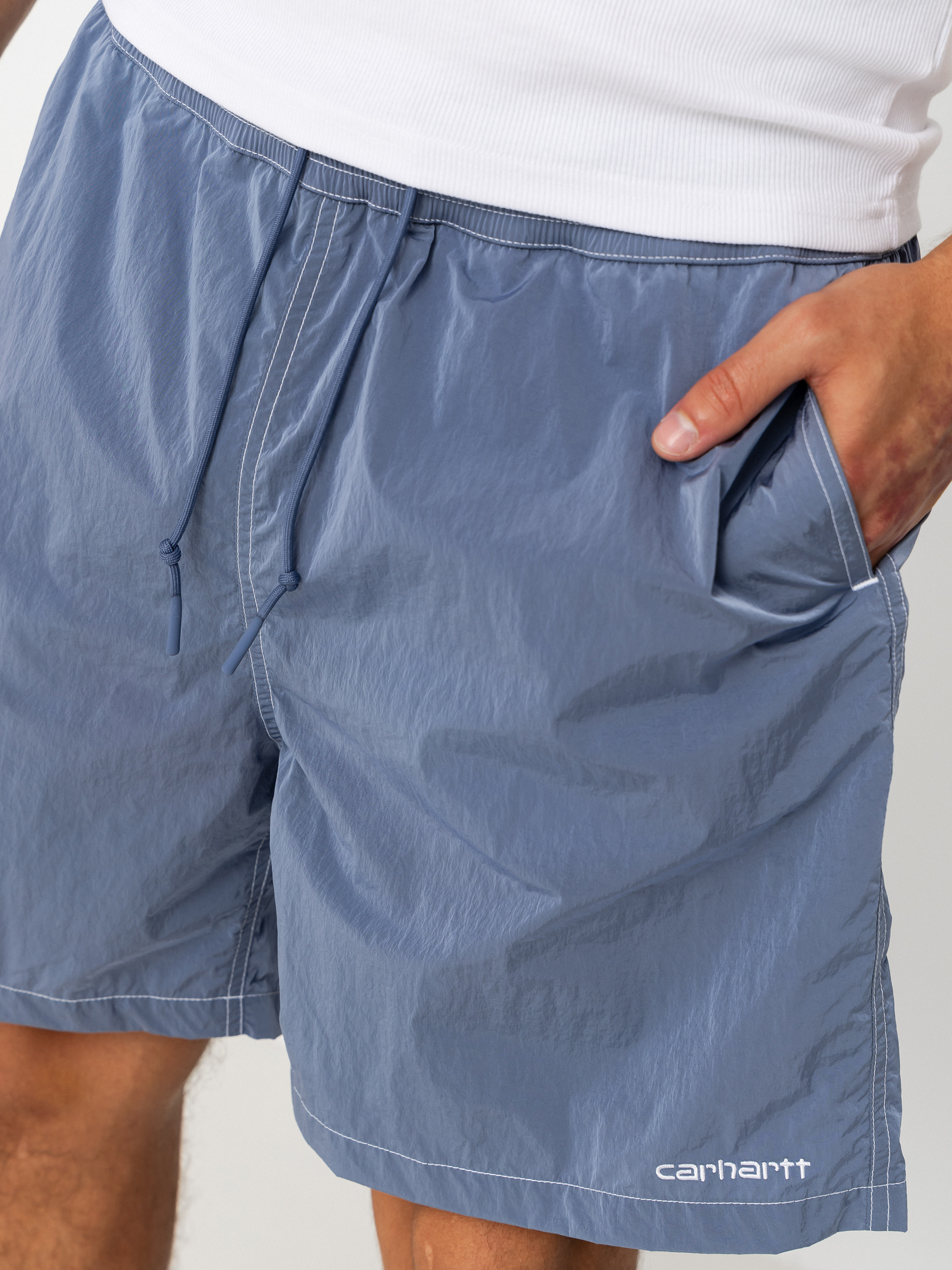 Kraťasy Carhartt WIP Canby Swim (gentle blue/white)
