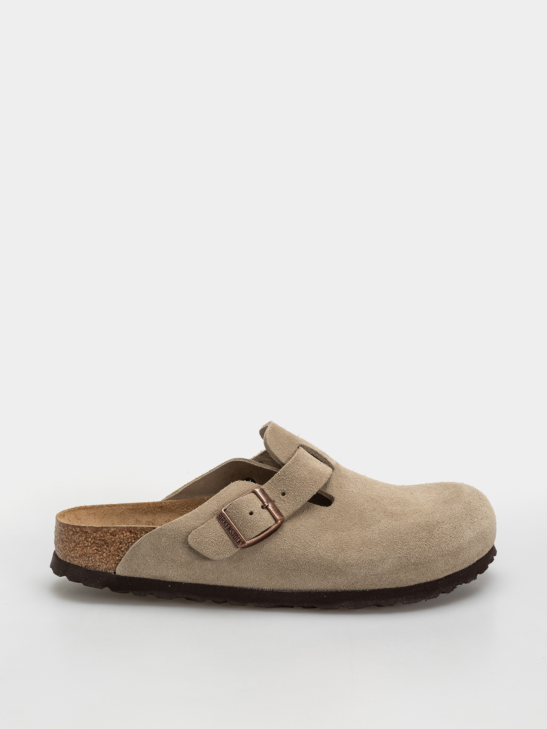 Šľapky Birkenstock Boston Soft Footbed Suede Leather Narrow (taupe)