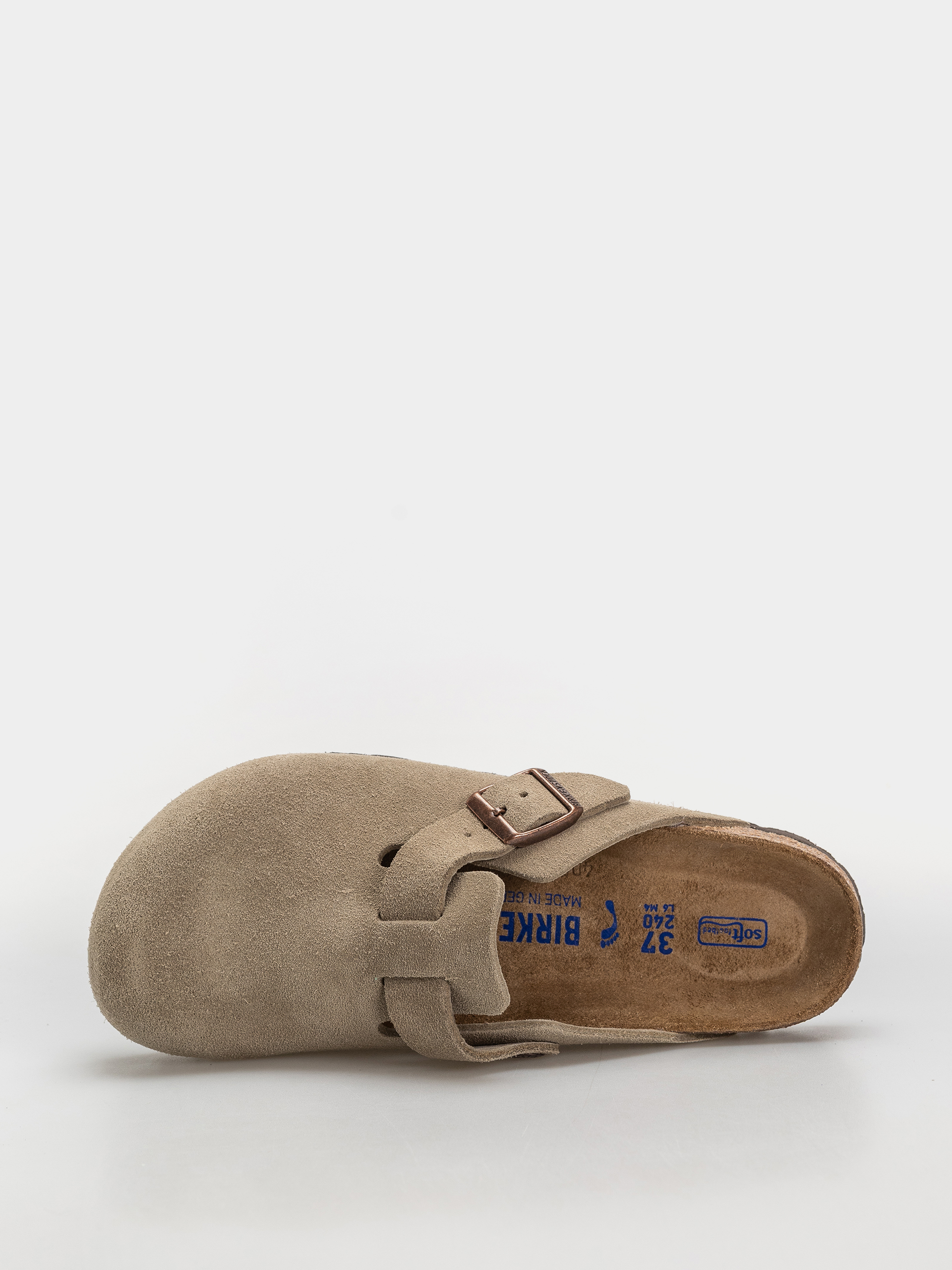 Šľapky Birkenstock Boston Soft Footbed Suede Leather Narrow (taupe)