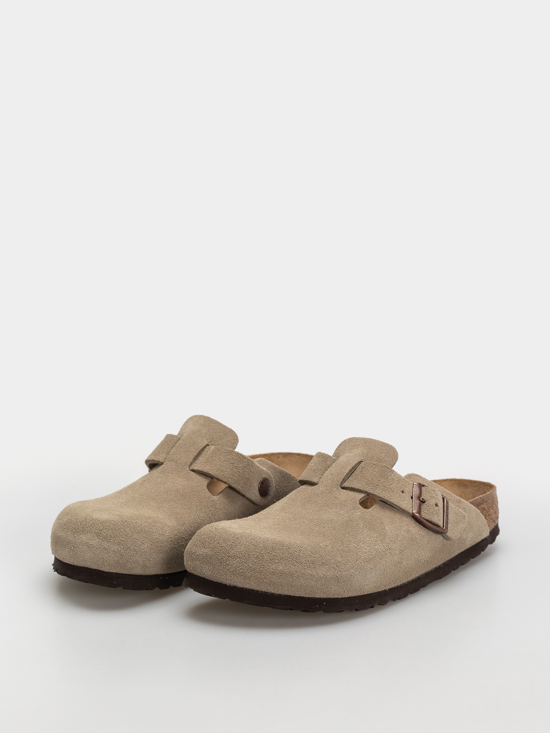 Šľapky Birkenstock Boston Soft Footbed Suede Leather Narrow (taupe)