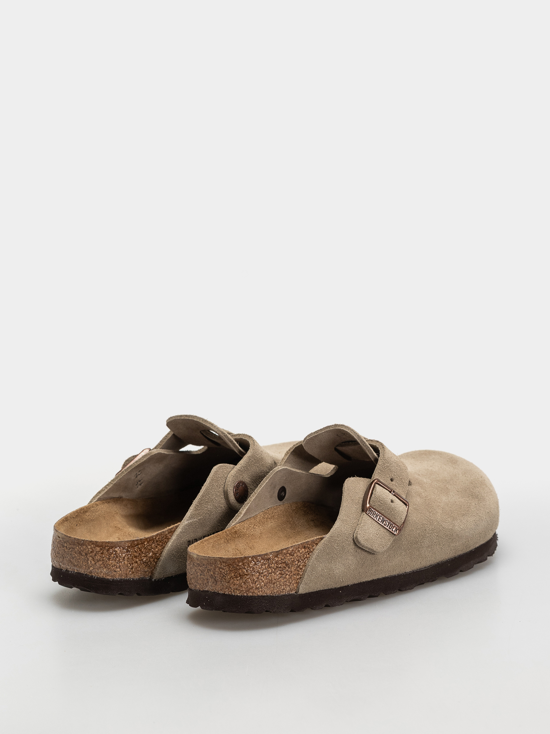 Šľapky Birkenstock Boston Soft Footbed Suede Leather Narrow (taupe)