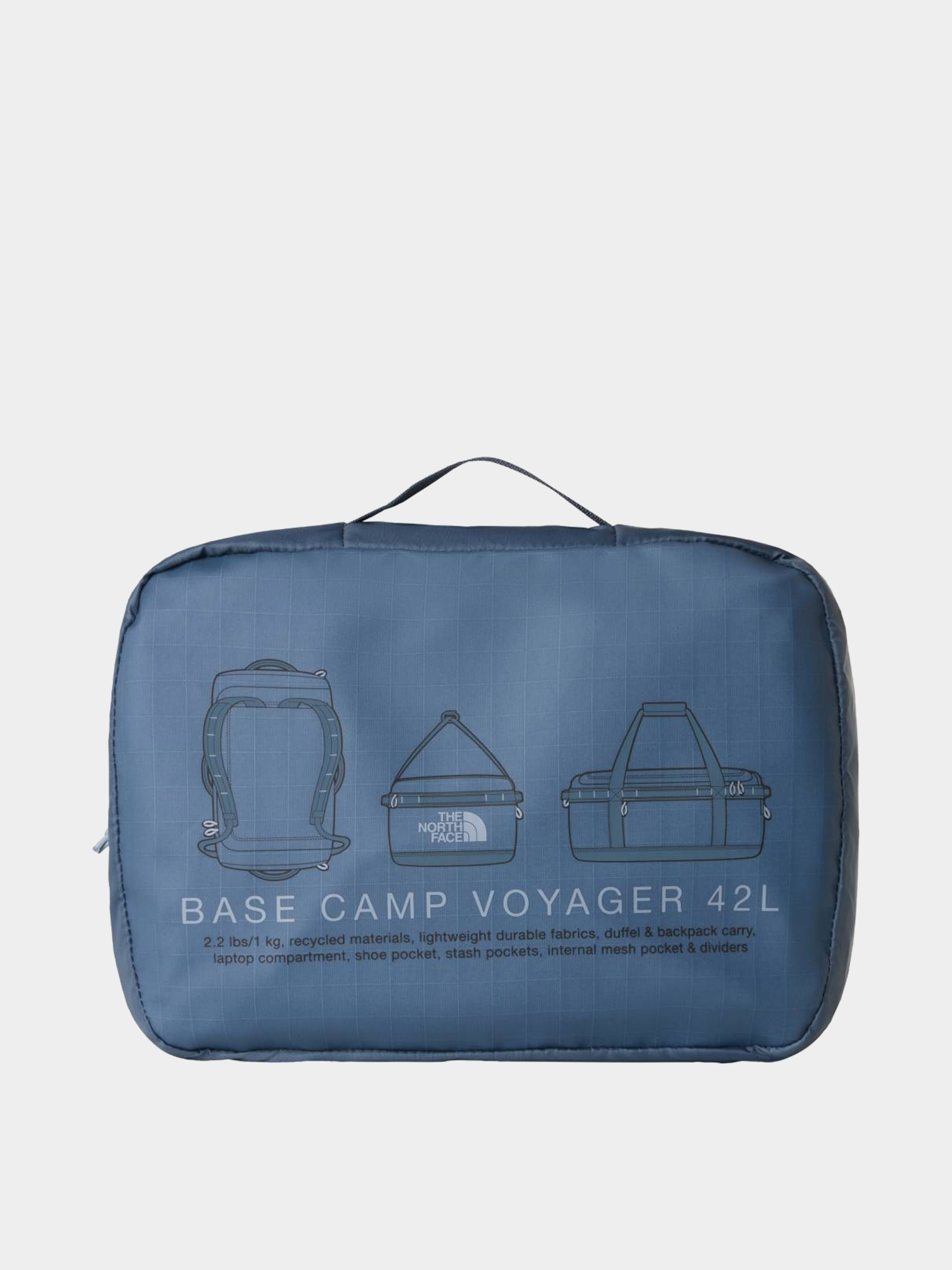 Taška The North Face Base Camp Voyager Duffel 42L (granite grey/frost grey)
