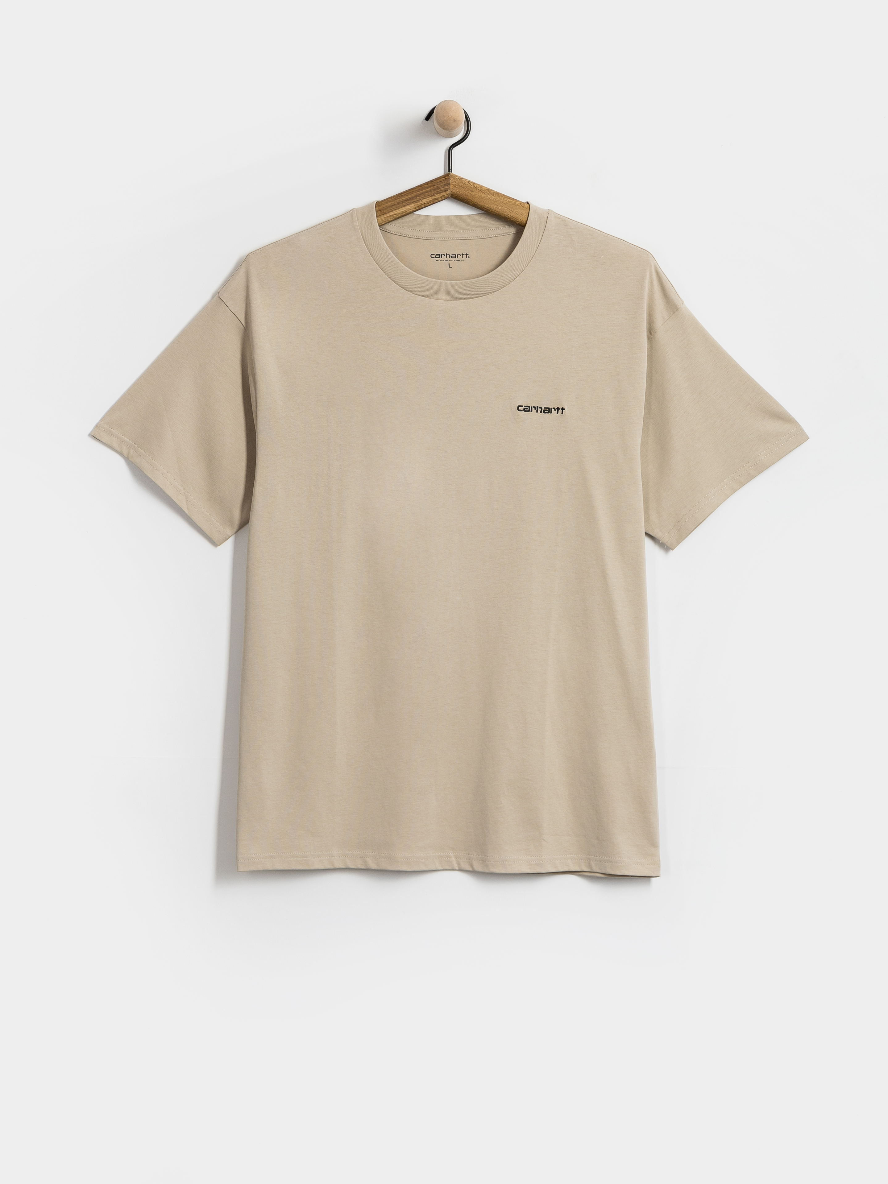 Tričko Carhartt WIP Script Embroidery (fleur de sel/black)