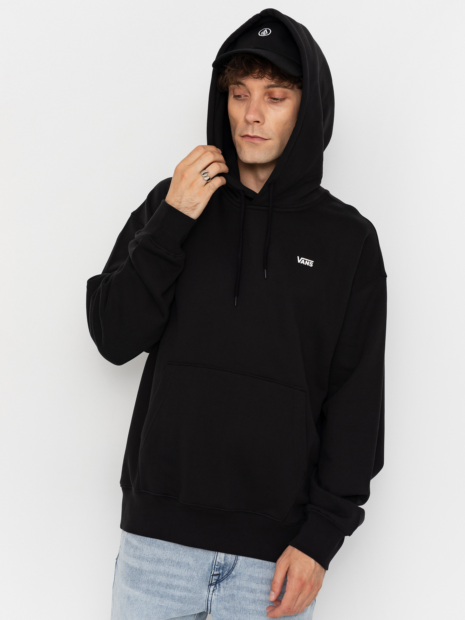 Mikina s kapucňou Vans Left Chest HD (black)