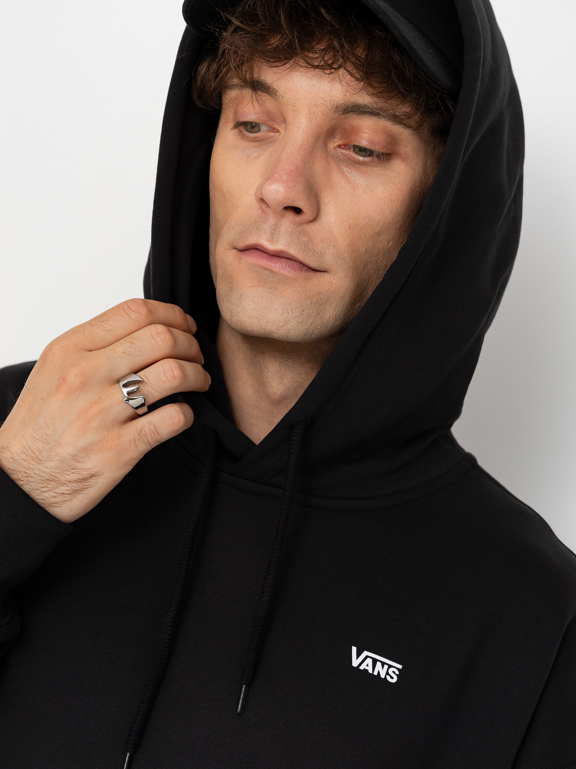 Mikina s kapucňou Vans Left Chest HD (black)