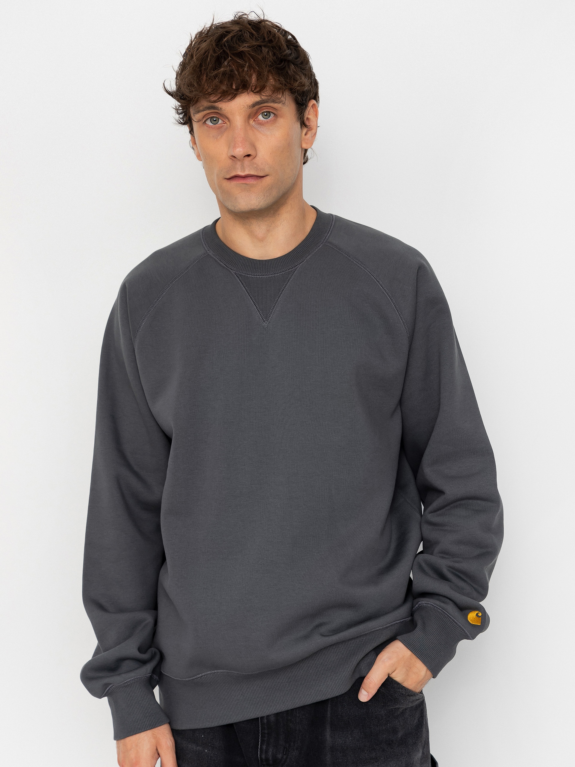 Mikina Carhartt WIP Chase (styx/gold)