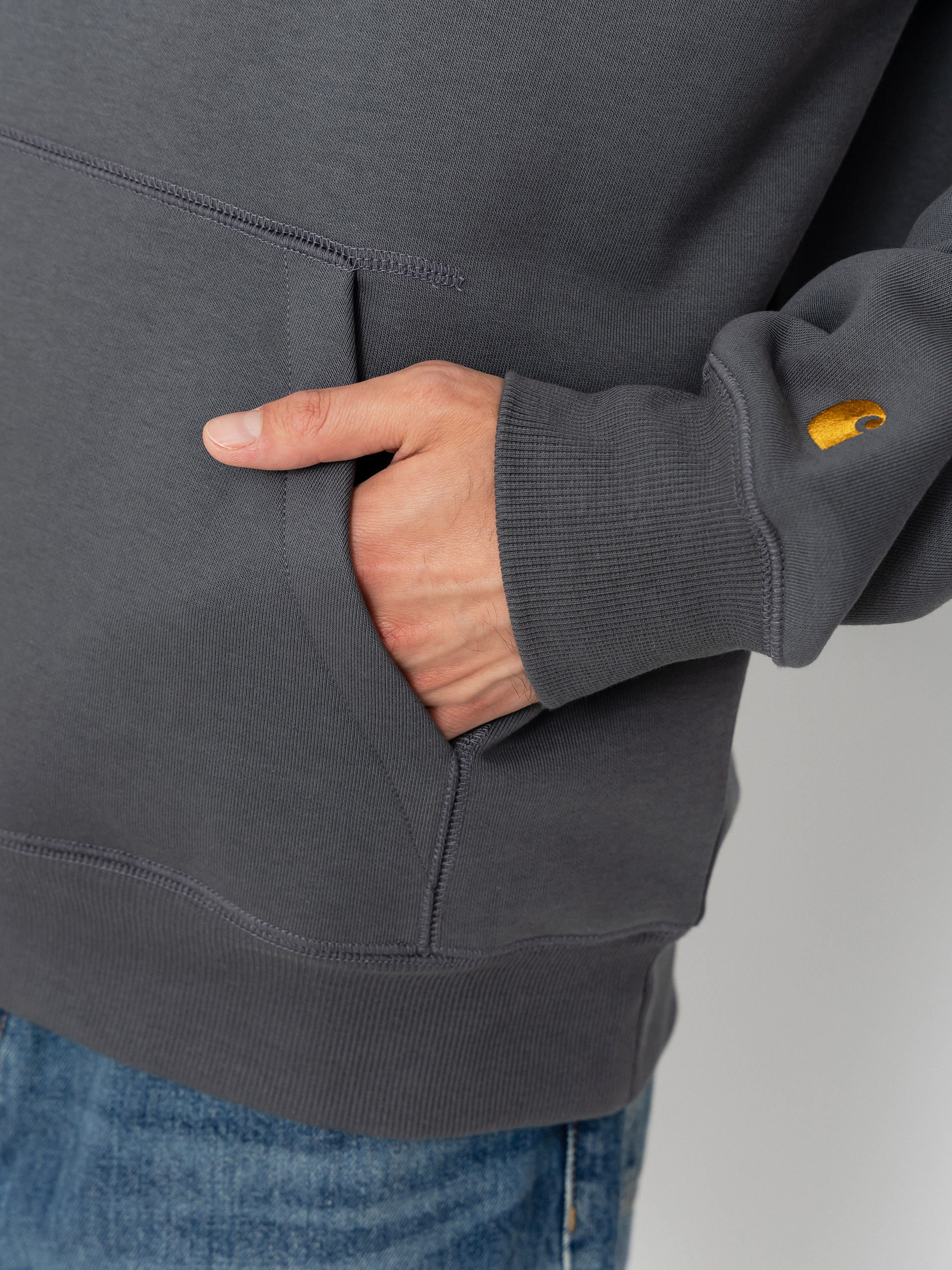 Mikina s kapucňou Carhartt WIP Chase HD (styx/gold)