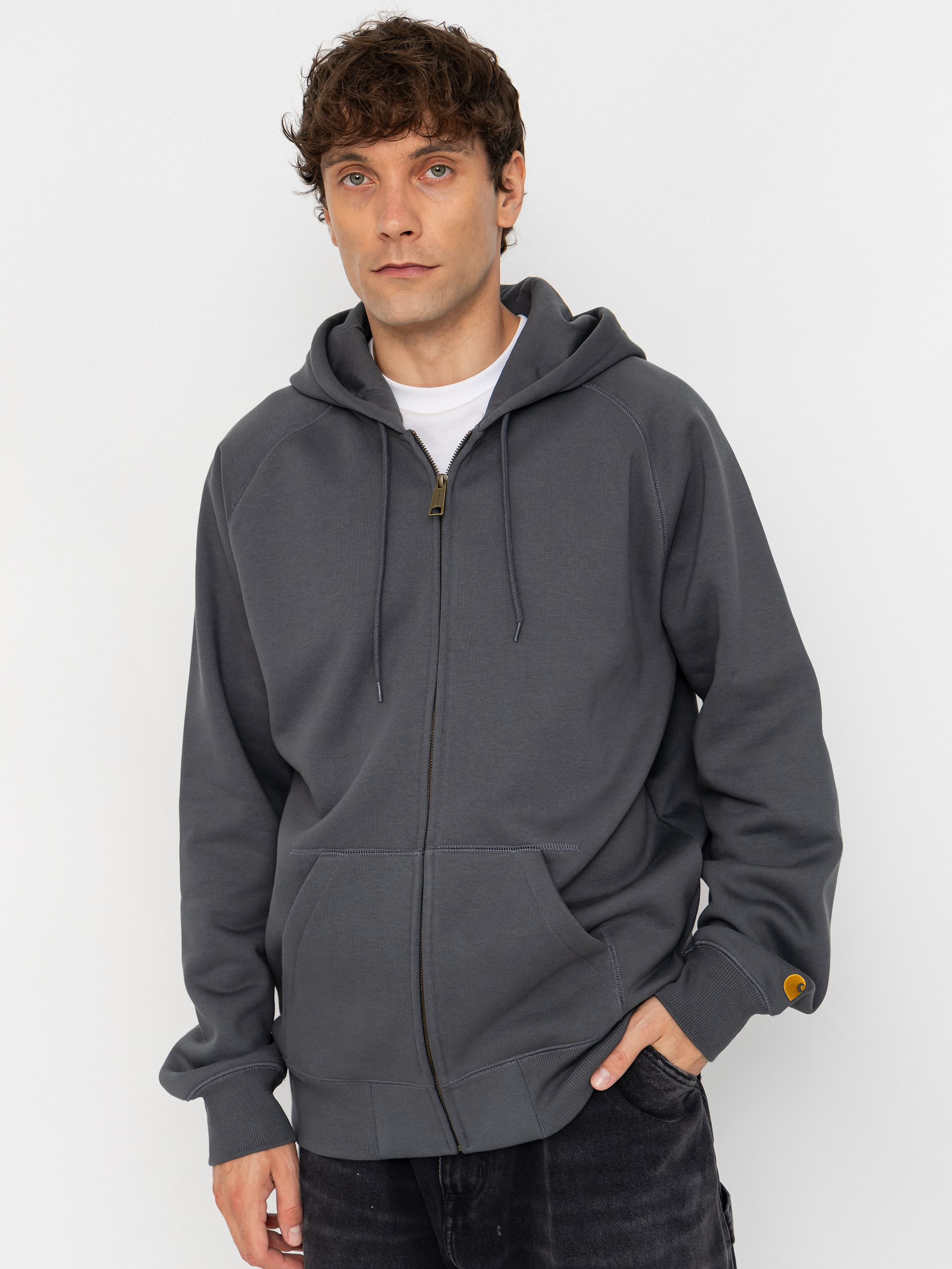 Mikina s kapucňou Carhartt WIP Chase ZHD (styx/gold)
