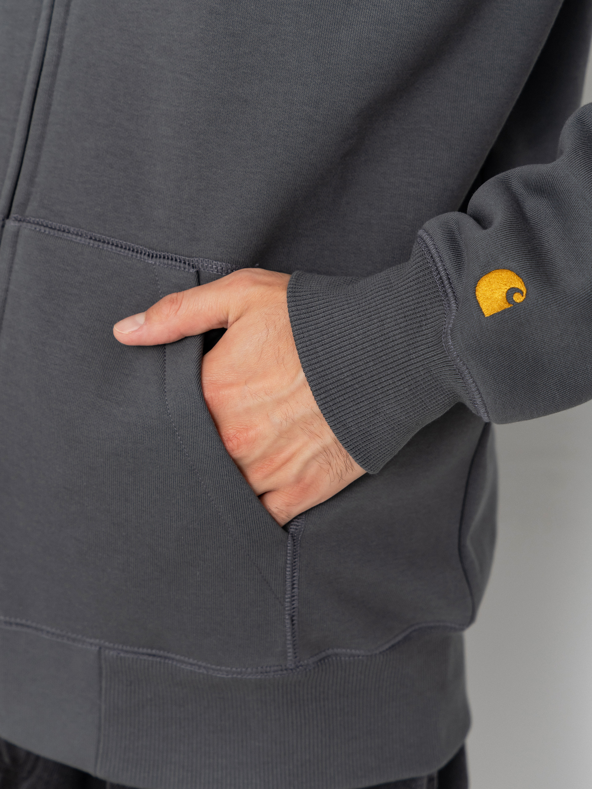 Mikina s kapucňou Carhartt WIP Chase ZHD (styx/gold)