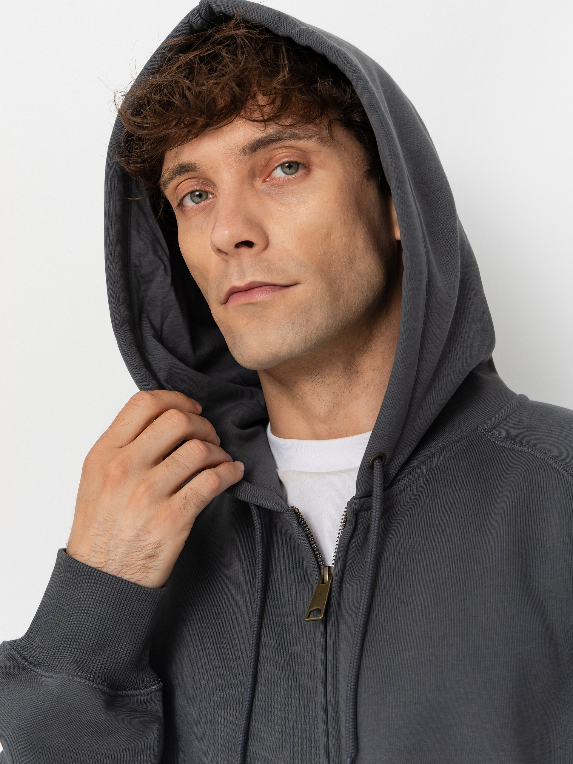 Mikina s kapucňou Carhartt WIP Chase ZHD (styx/gold)