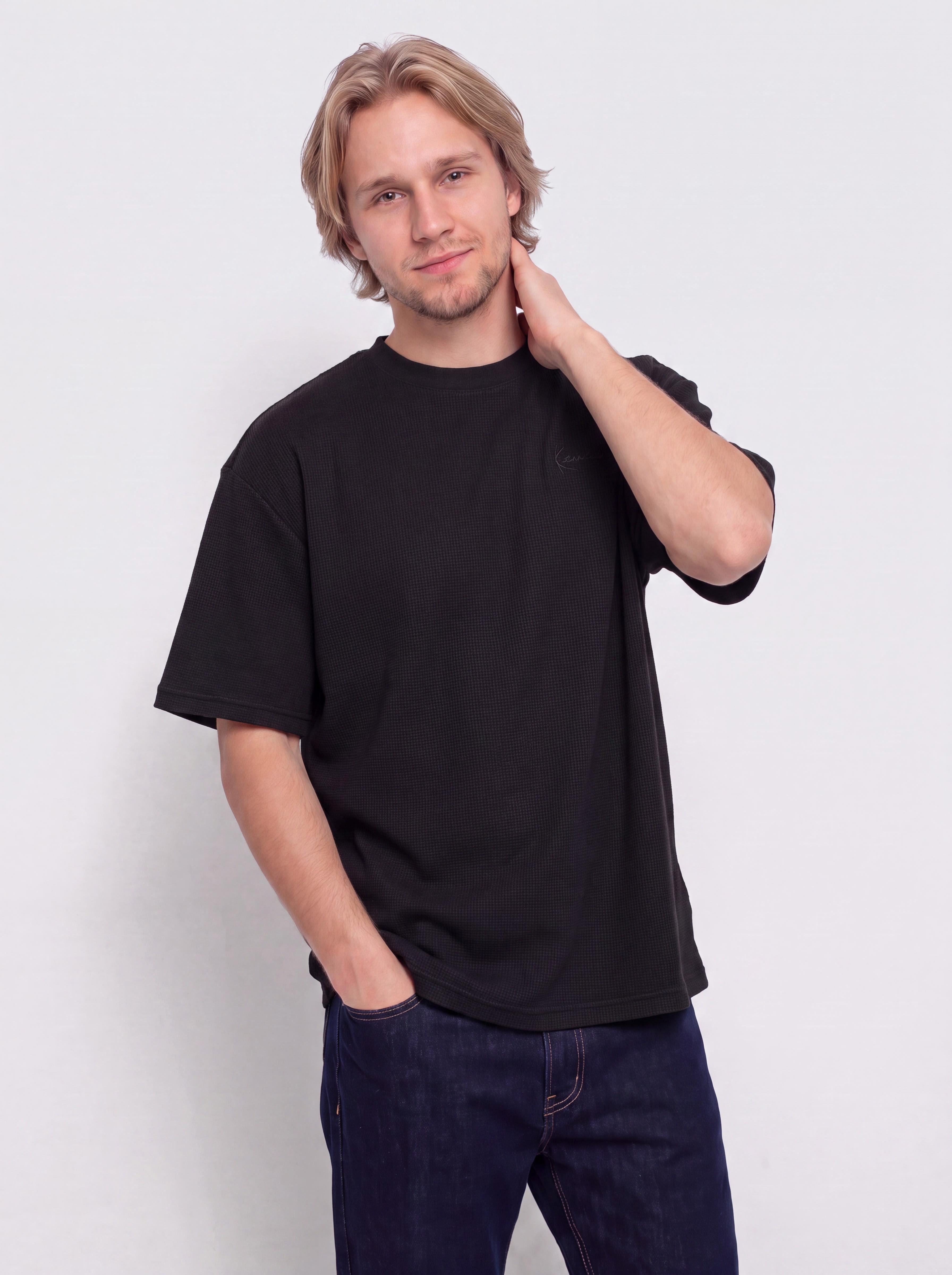 Tričko Karl Kani Signature Waffle Oversized (black)