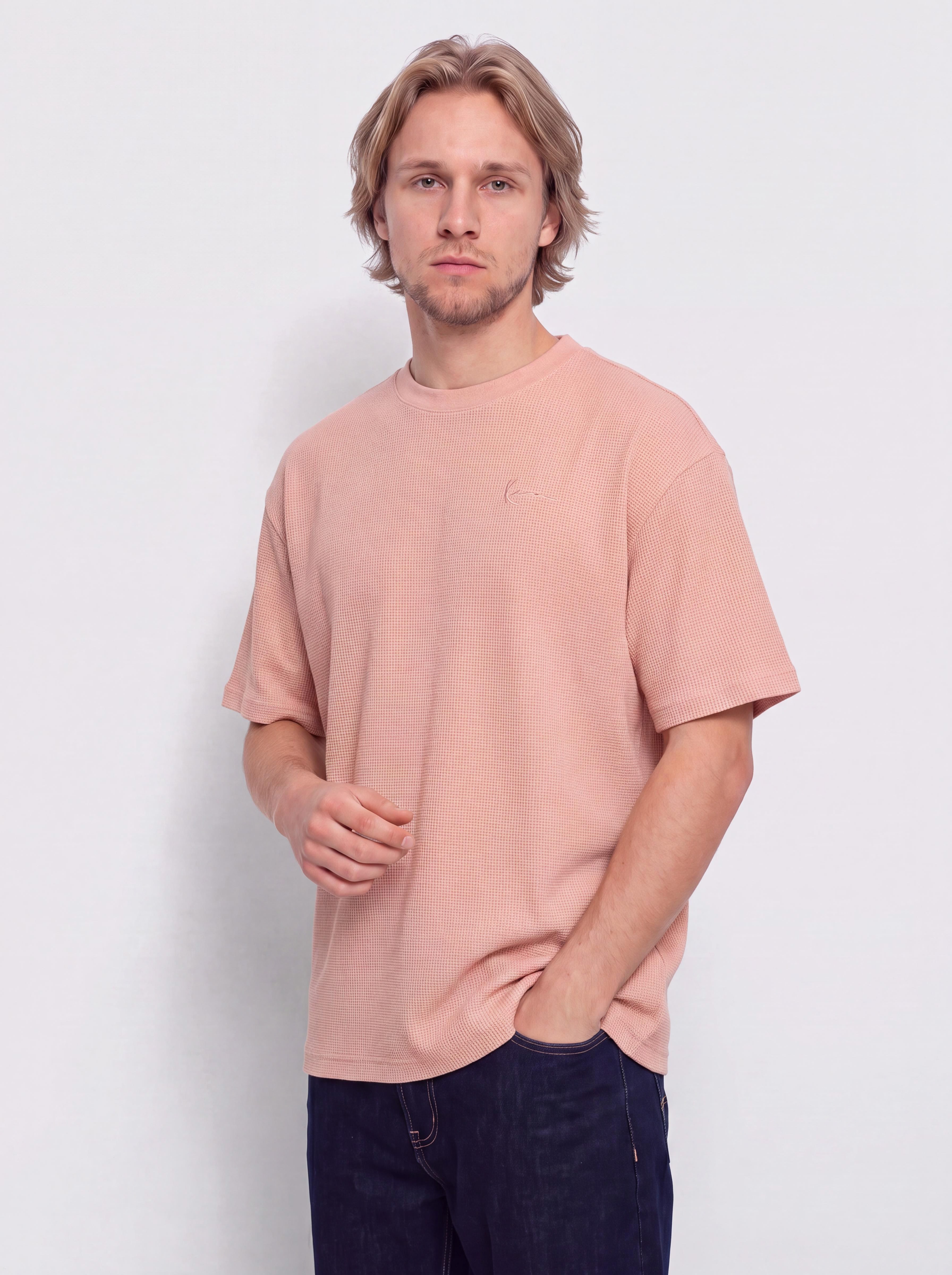 Tričko Karl Kani Signature Waffle Oversized (pink)