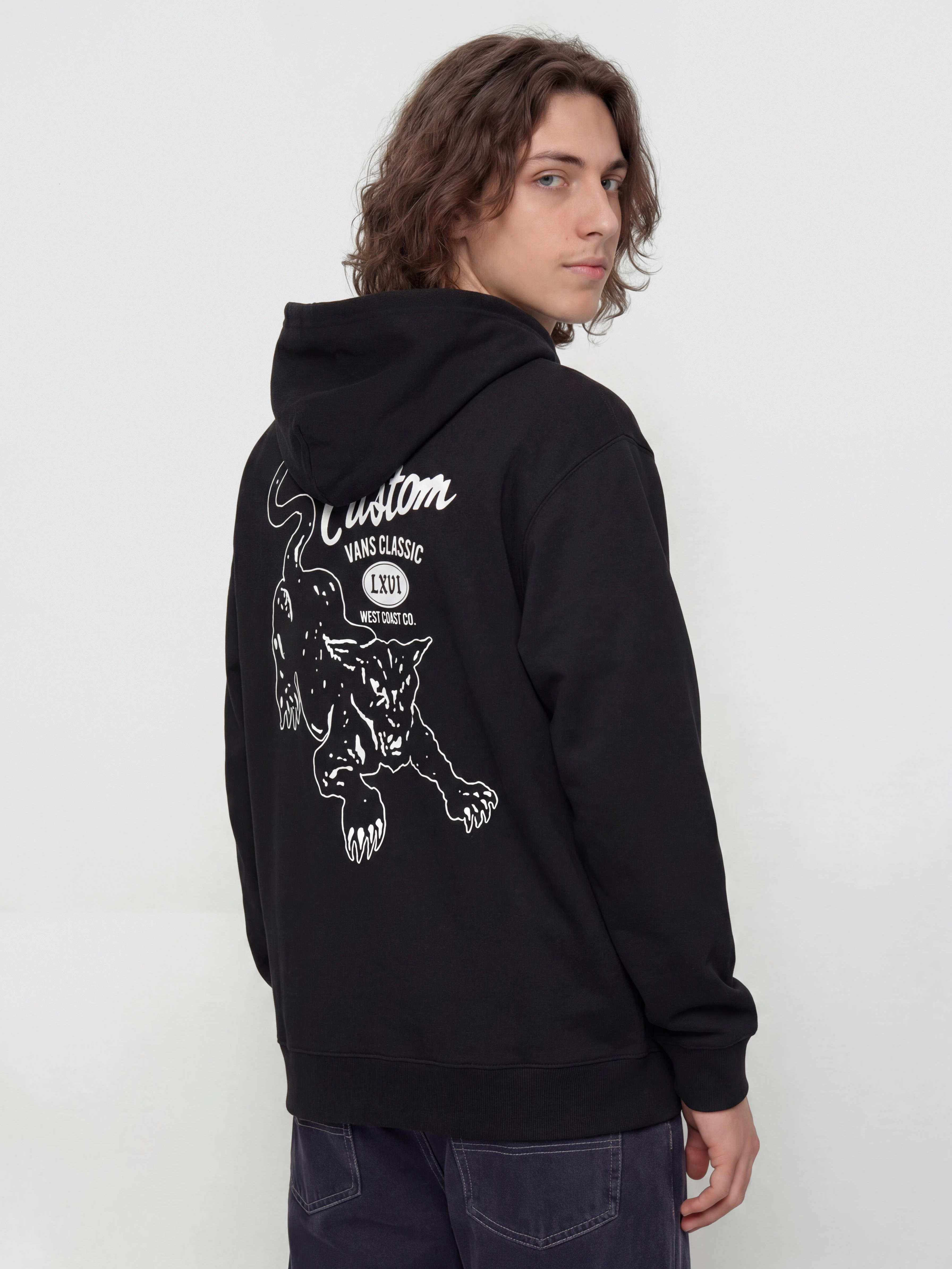 Mikina s kapucňou Vans Custom Cat HD (black)