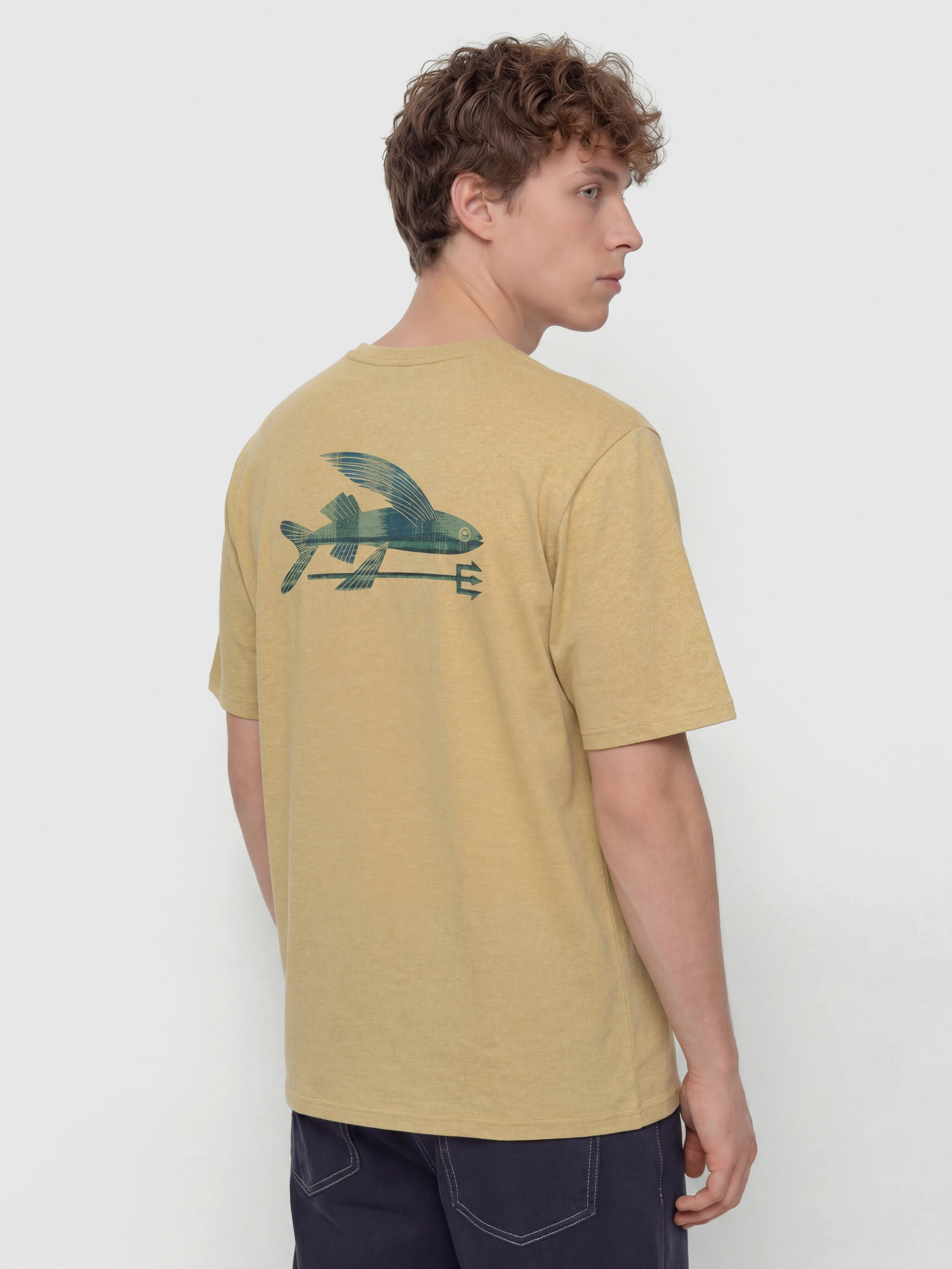 Tričko Patagonia Flying Fish (limestone yellow/heritage fitz)